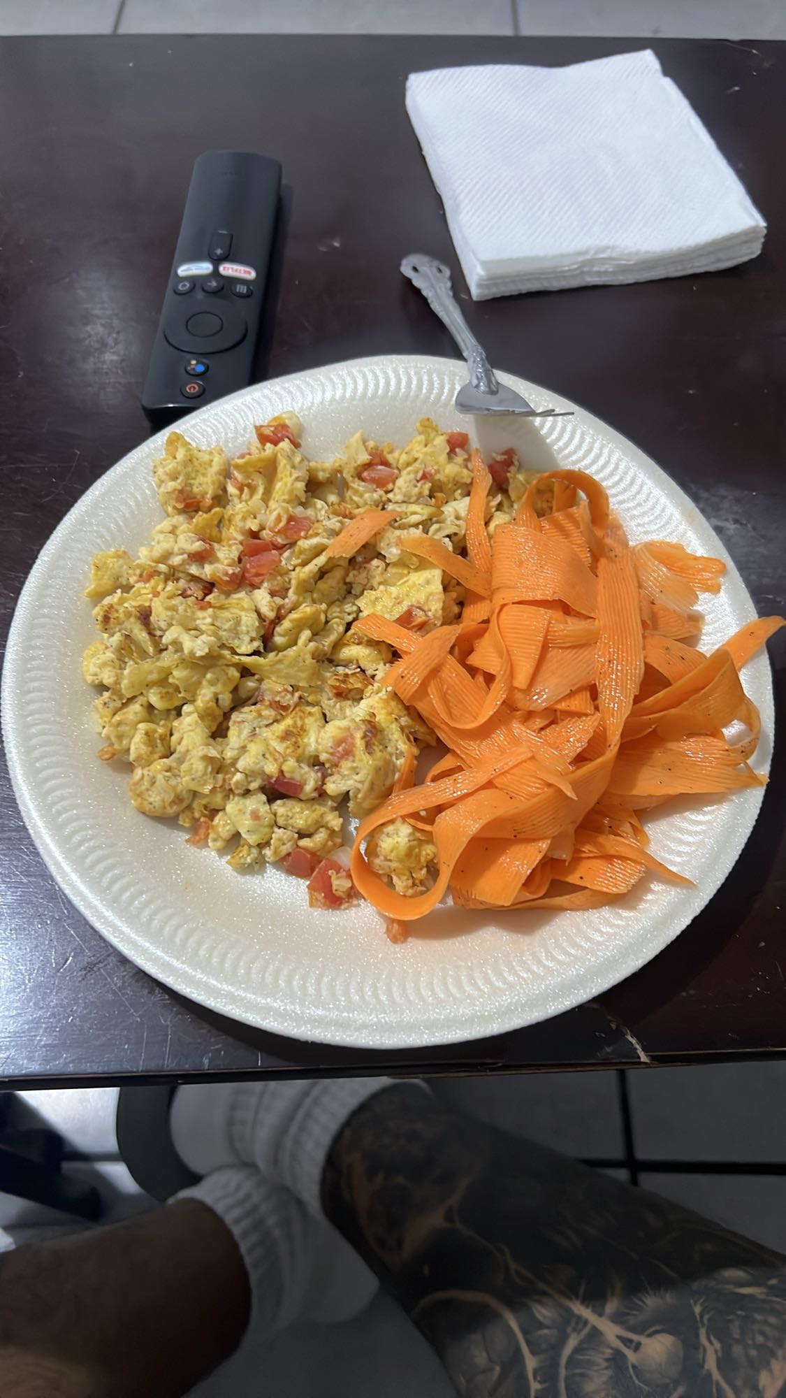 Huevos revueltos con zanahoria