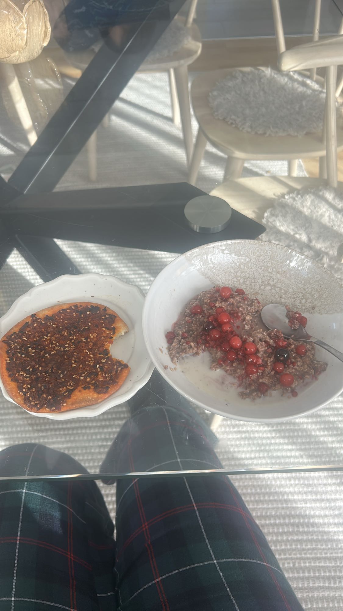 Havregrynsgröt & bröd