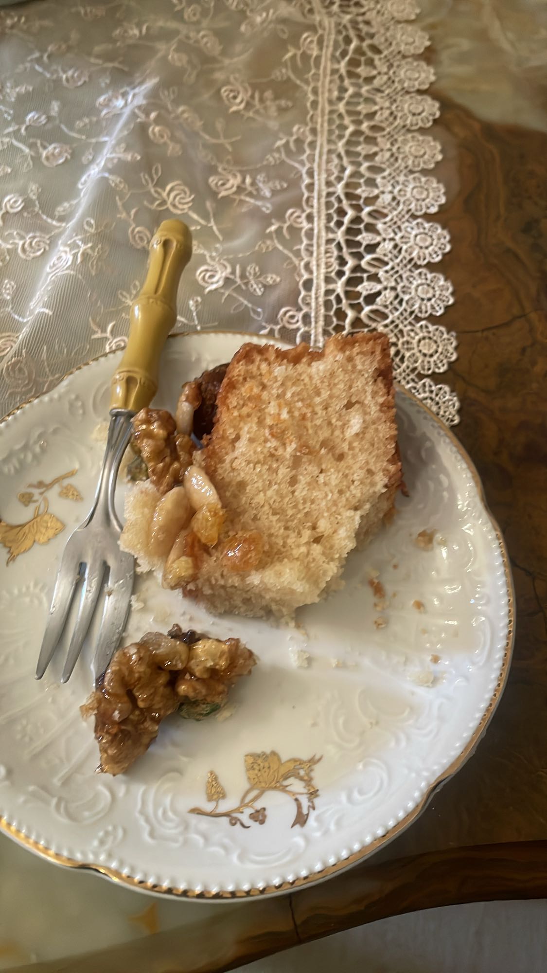 Walnut Raisin Cake Slice