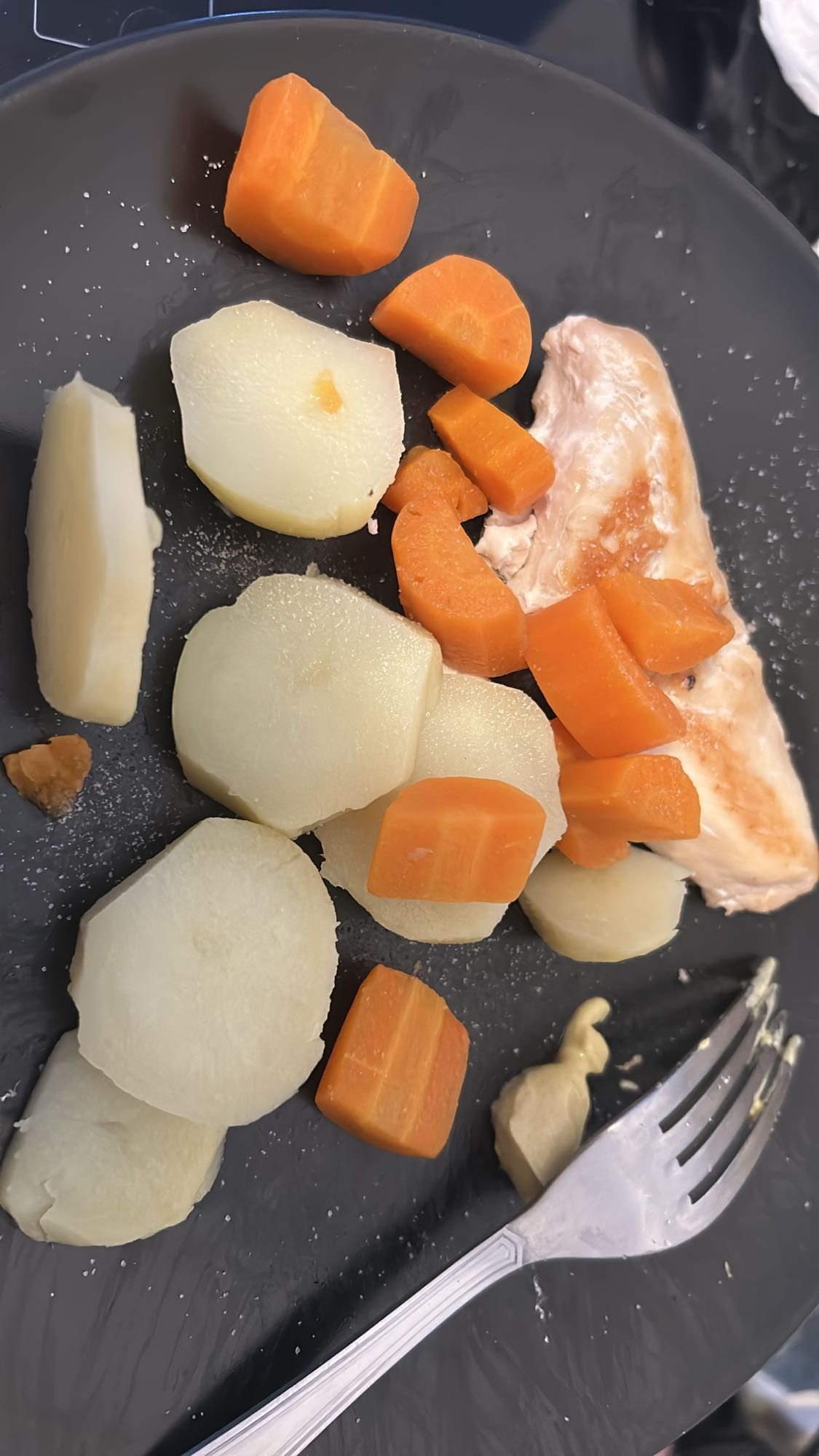 Poulet, carottes, pommes de terre