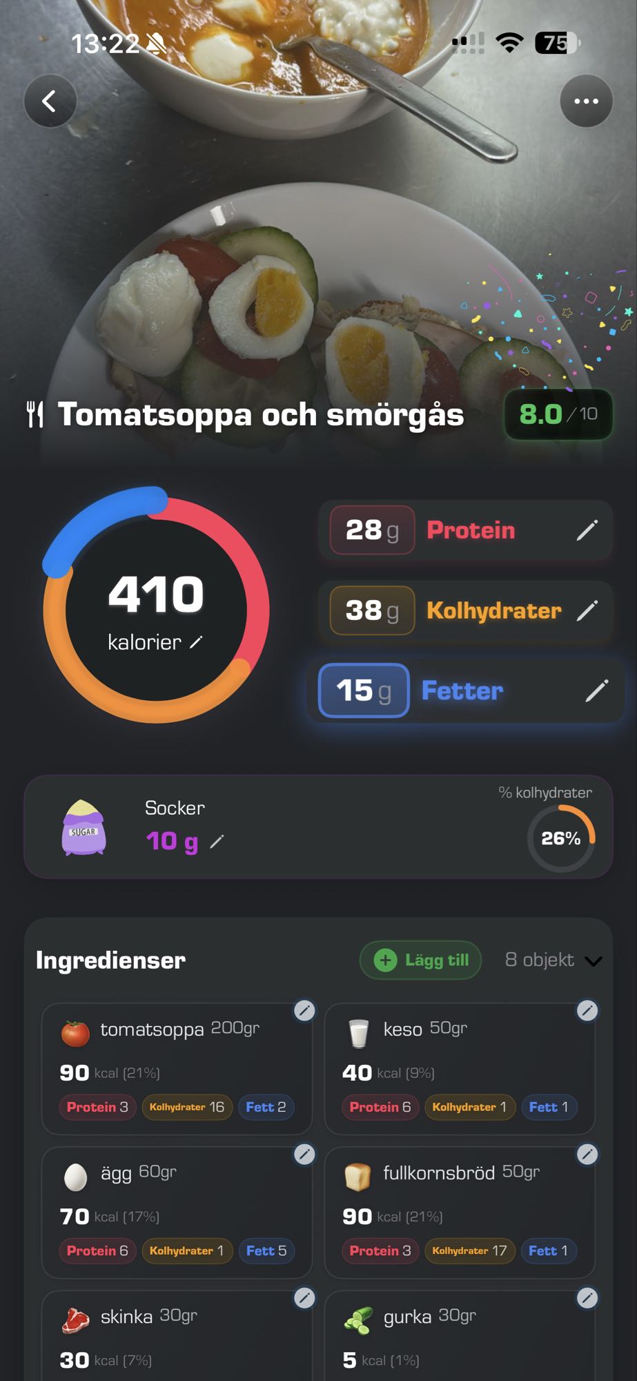 Tomatsoppa och smörgås