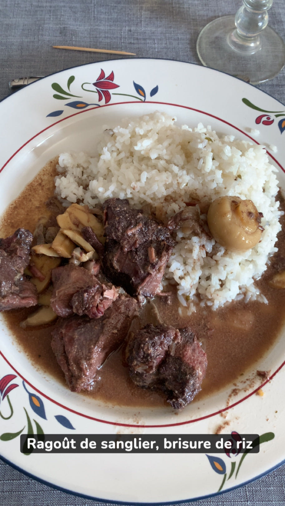 Ragoût de sanglier et riz