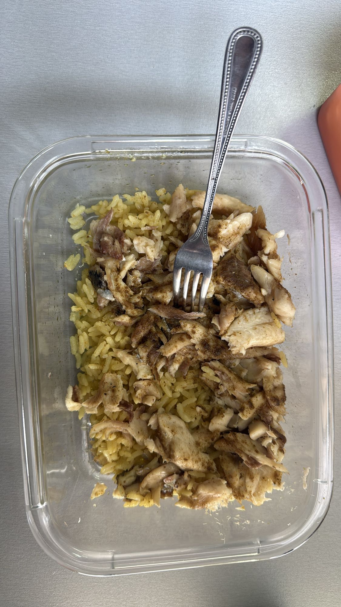Rice with grilled fish