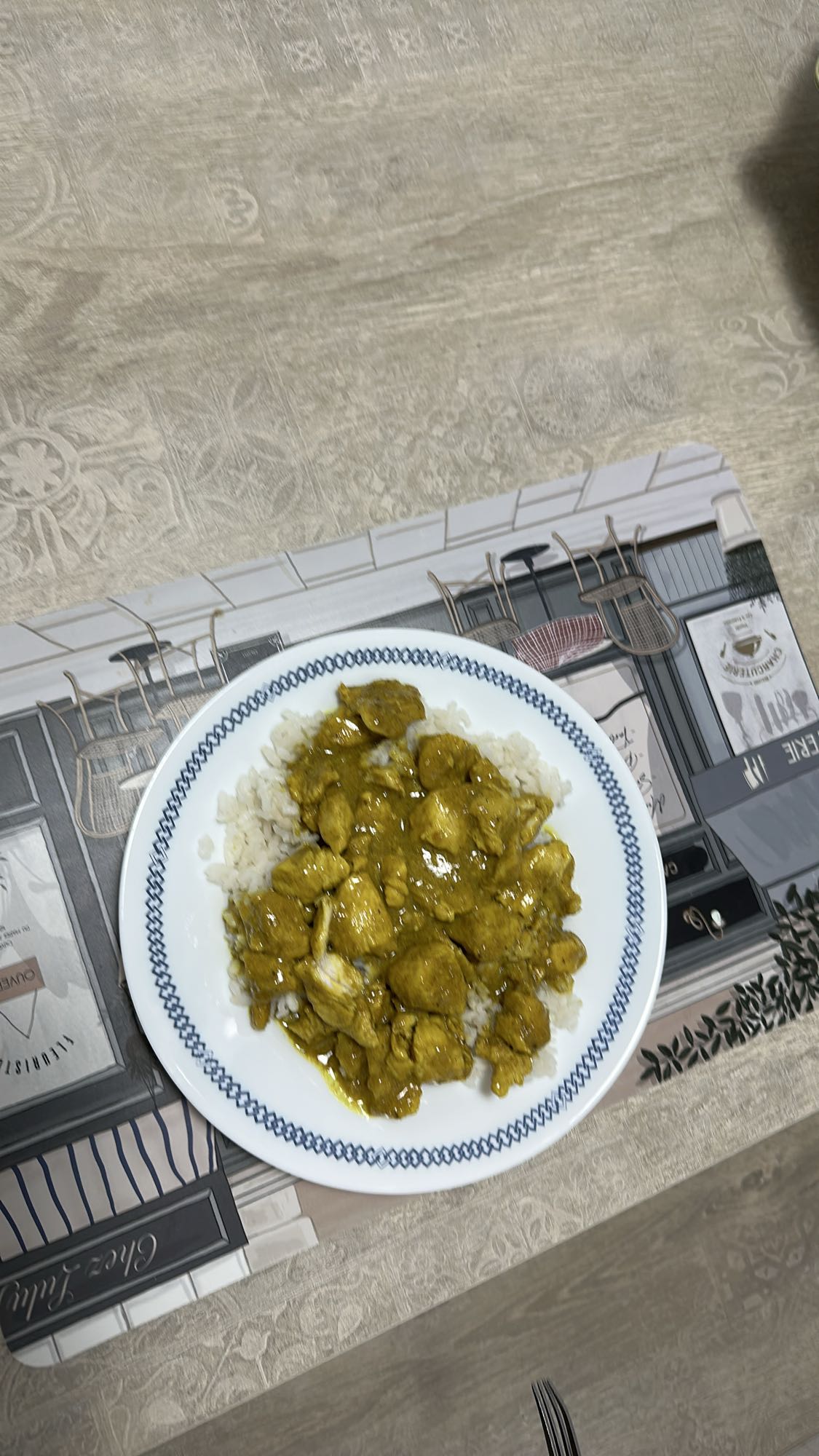 pollo al curry con arroz