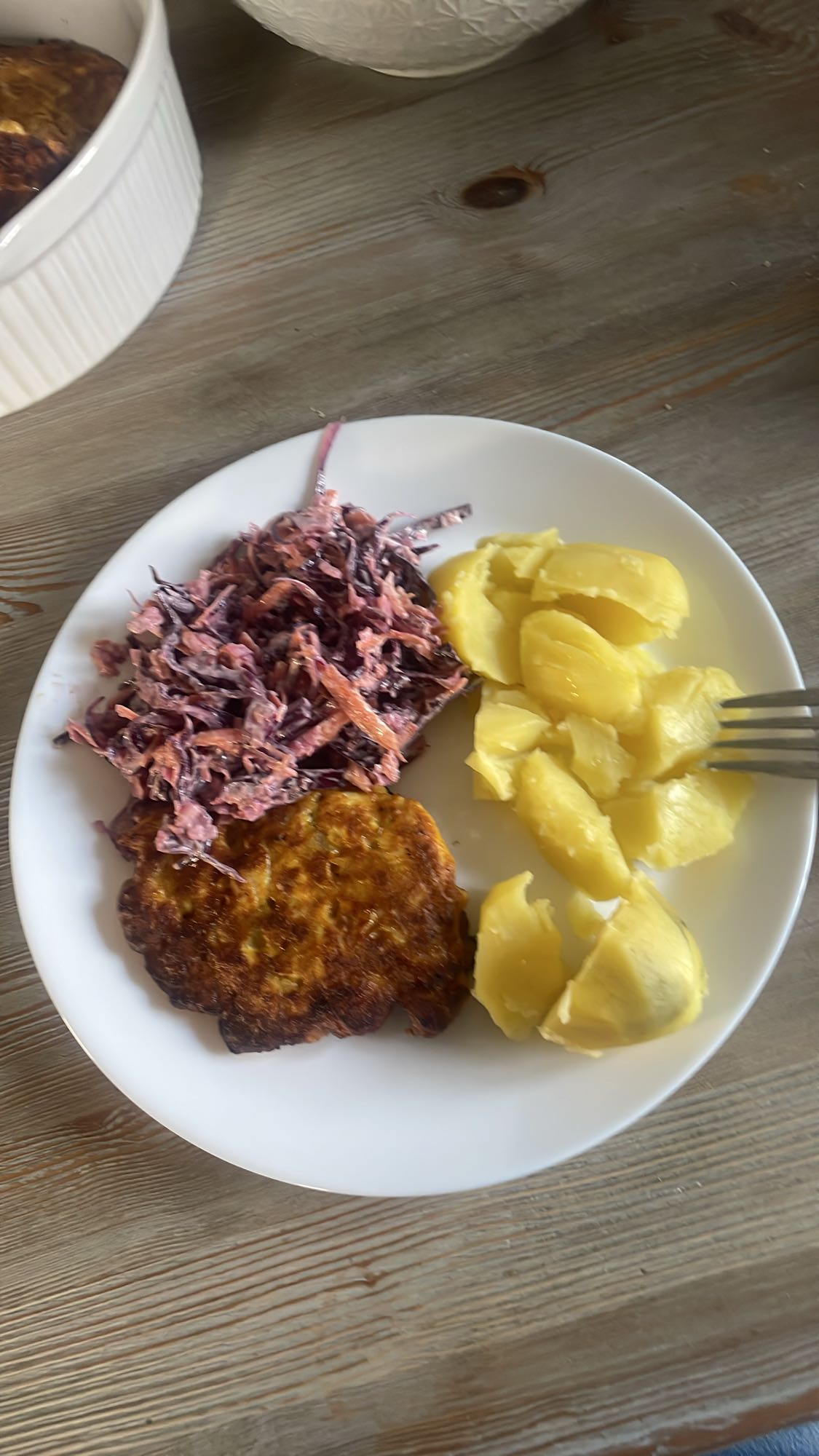Kotlet warzywny z ziemniakami