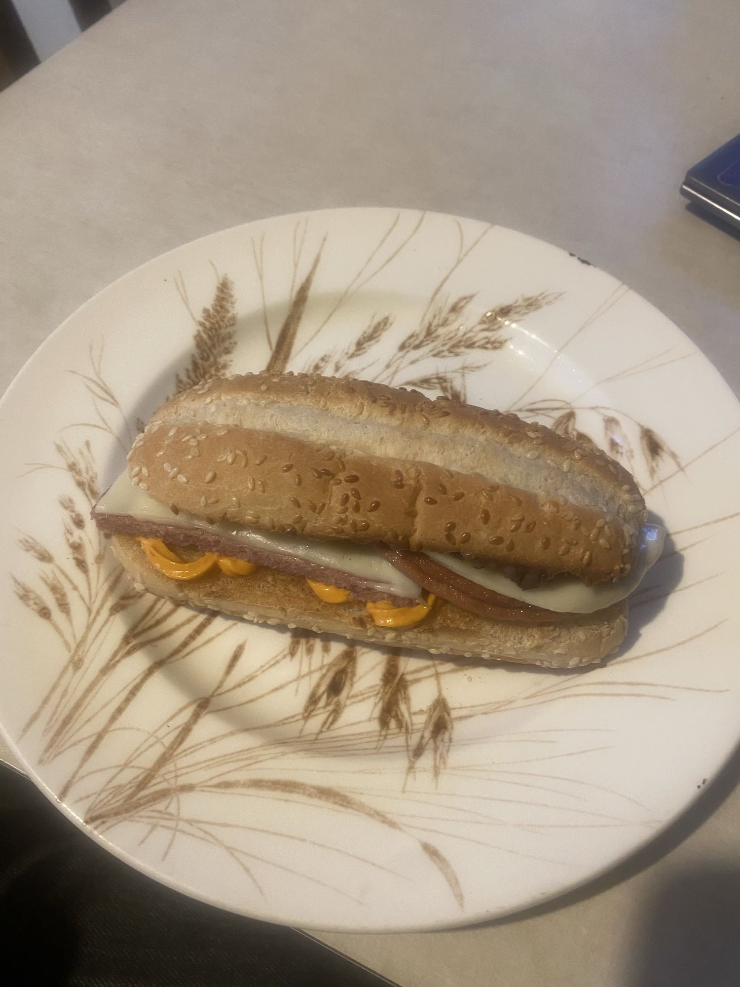 kanapka z salami i serem