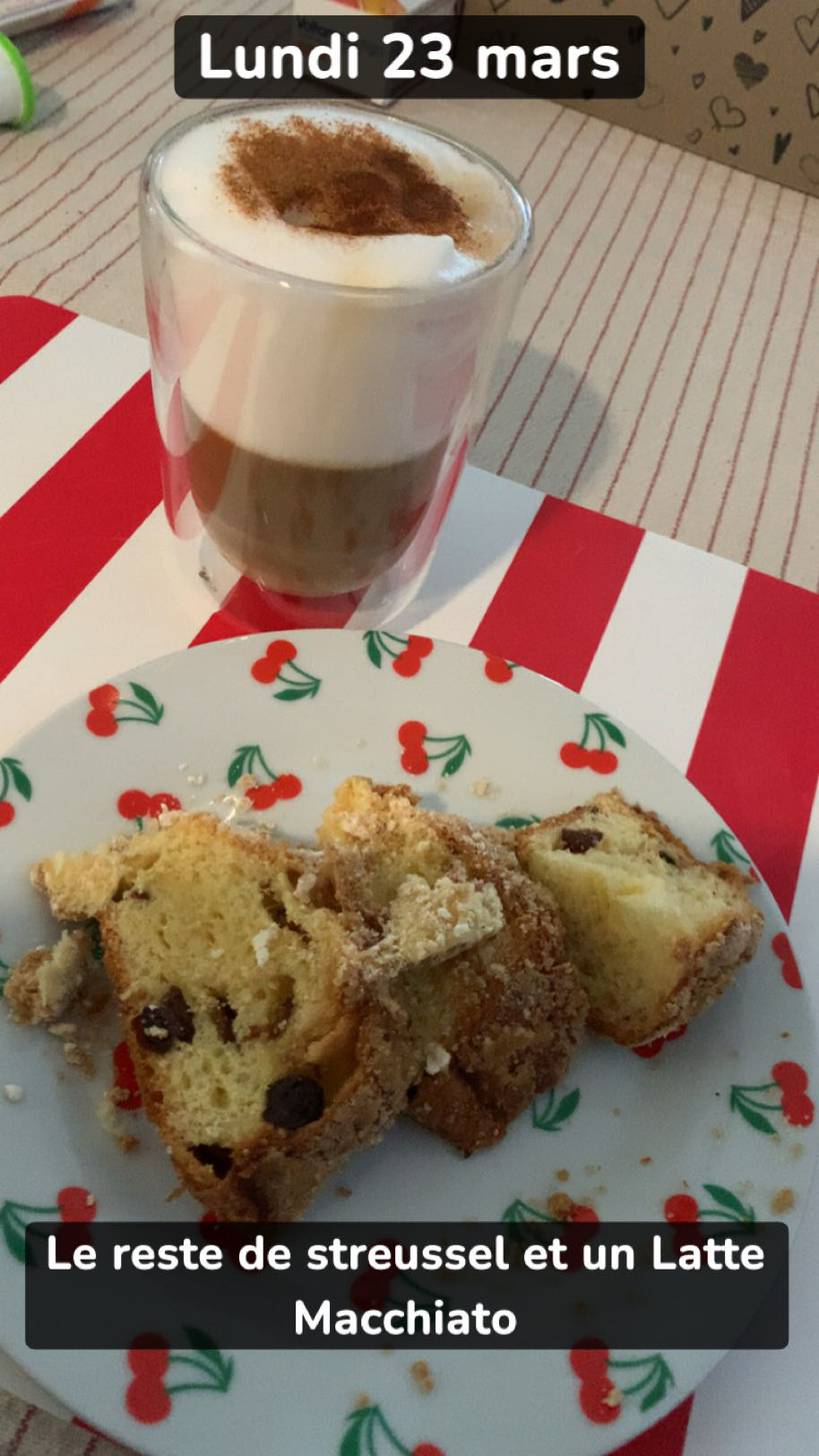 Streussel et Latte Macchiato