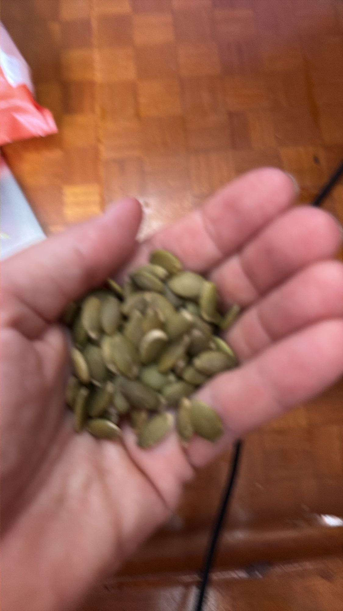 Handful of pumpkin seeds