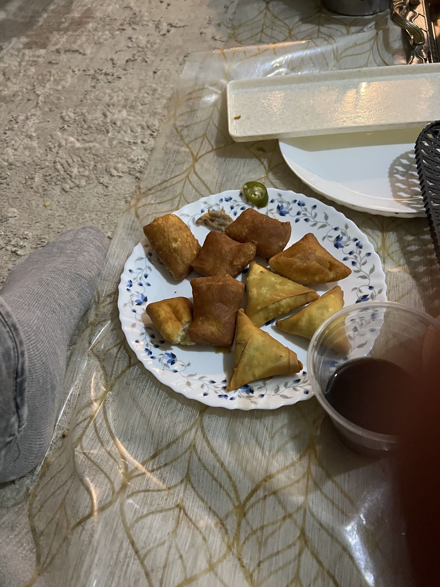 Fried Samosas and Rolls