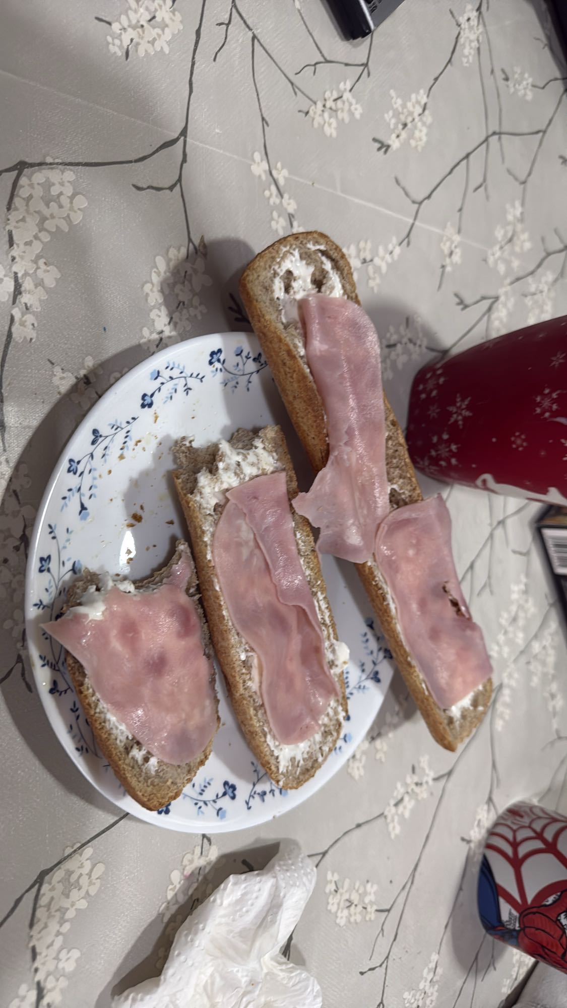 tostadas de jamón y queso crema