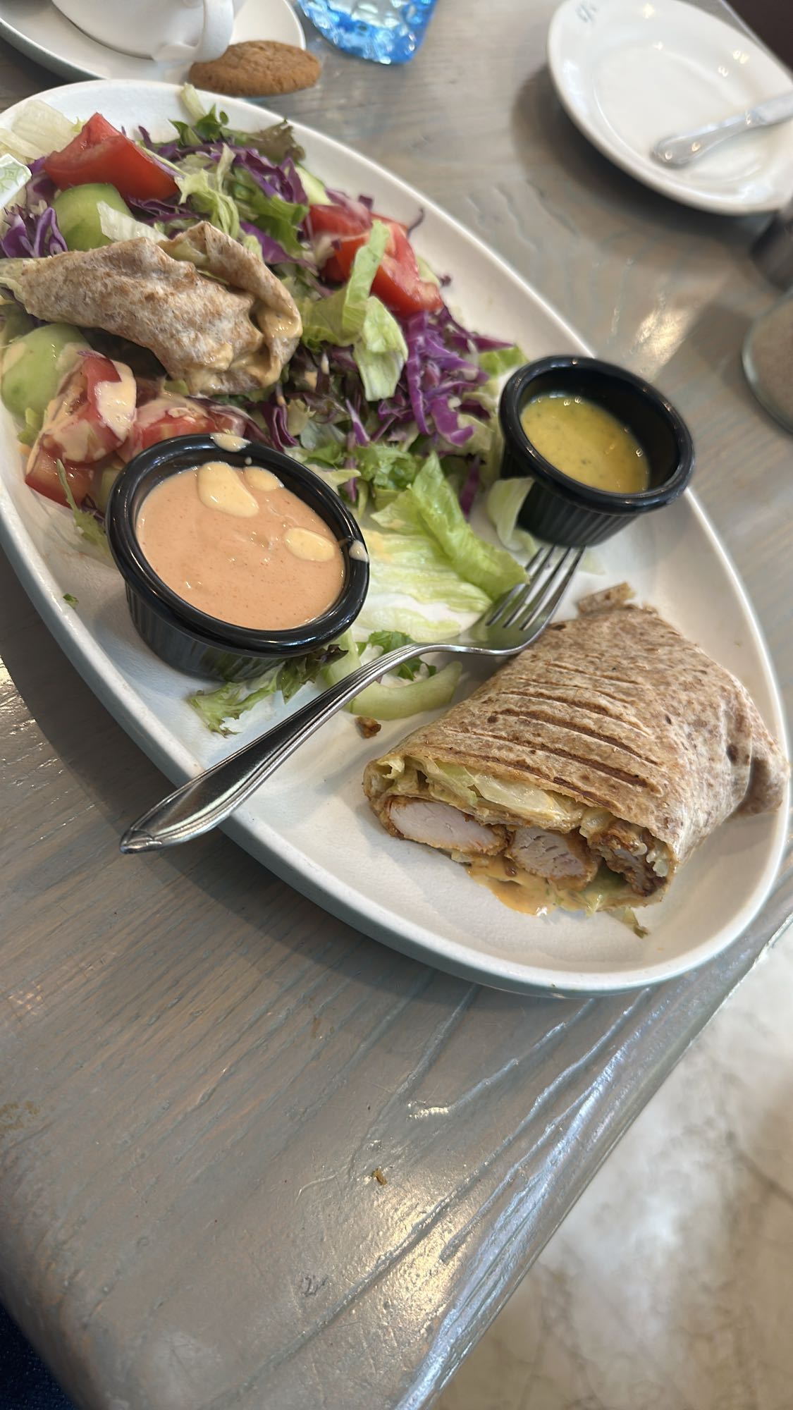 Chicken wrap with salad