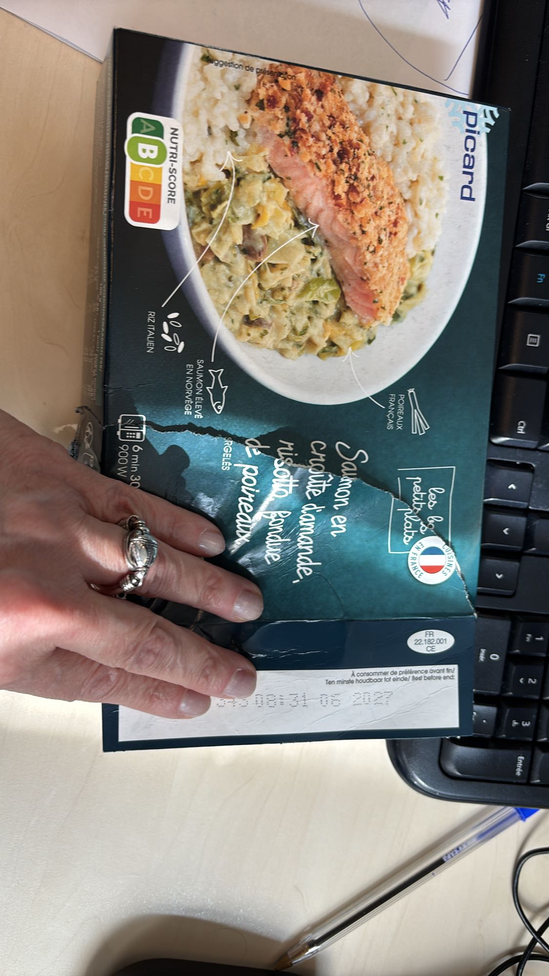 Saumon croûte amande risotto