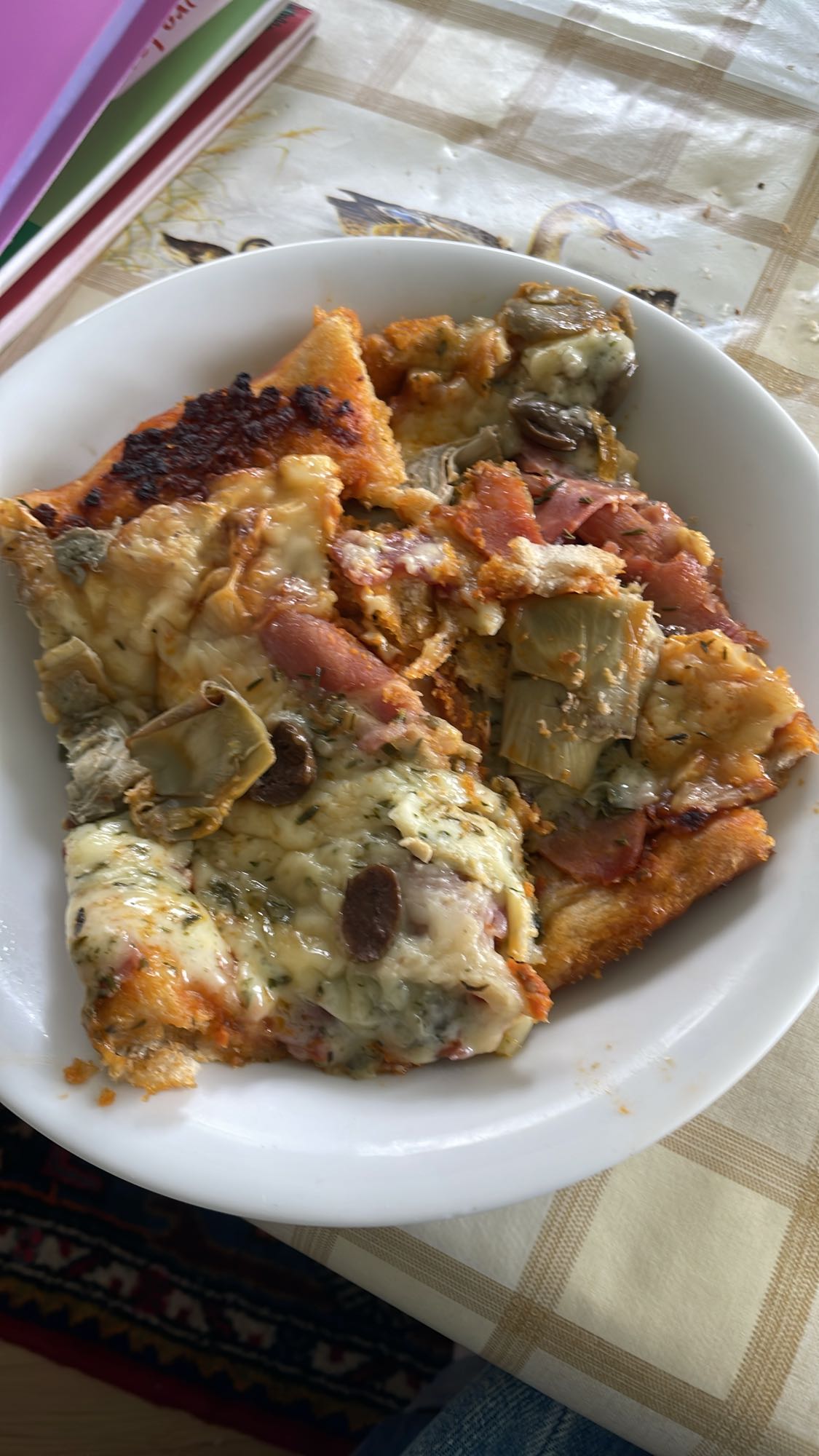 Artichoke Ham Pizza Slices
