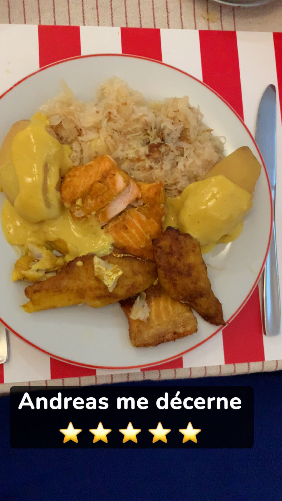 Poisson, choucroute, sauce