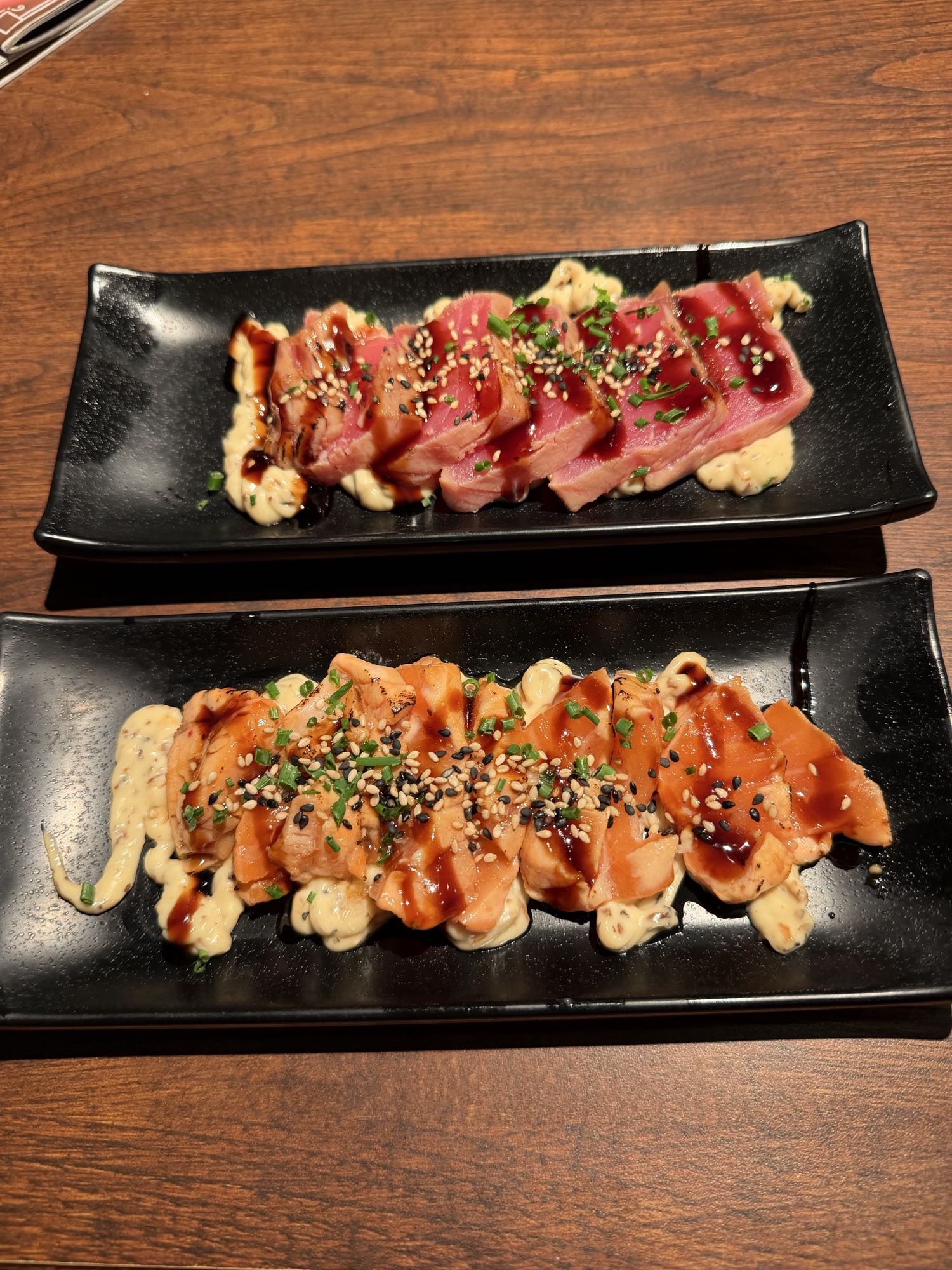 Tataki de atún y salmón