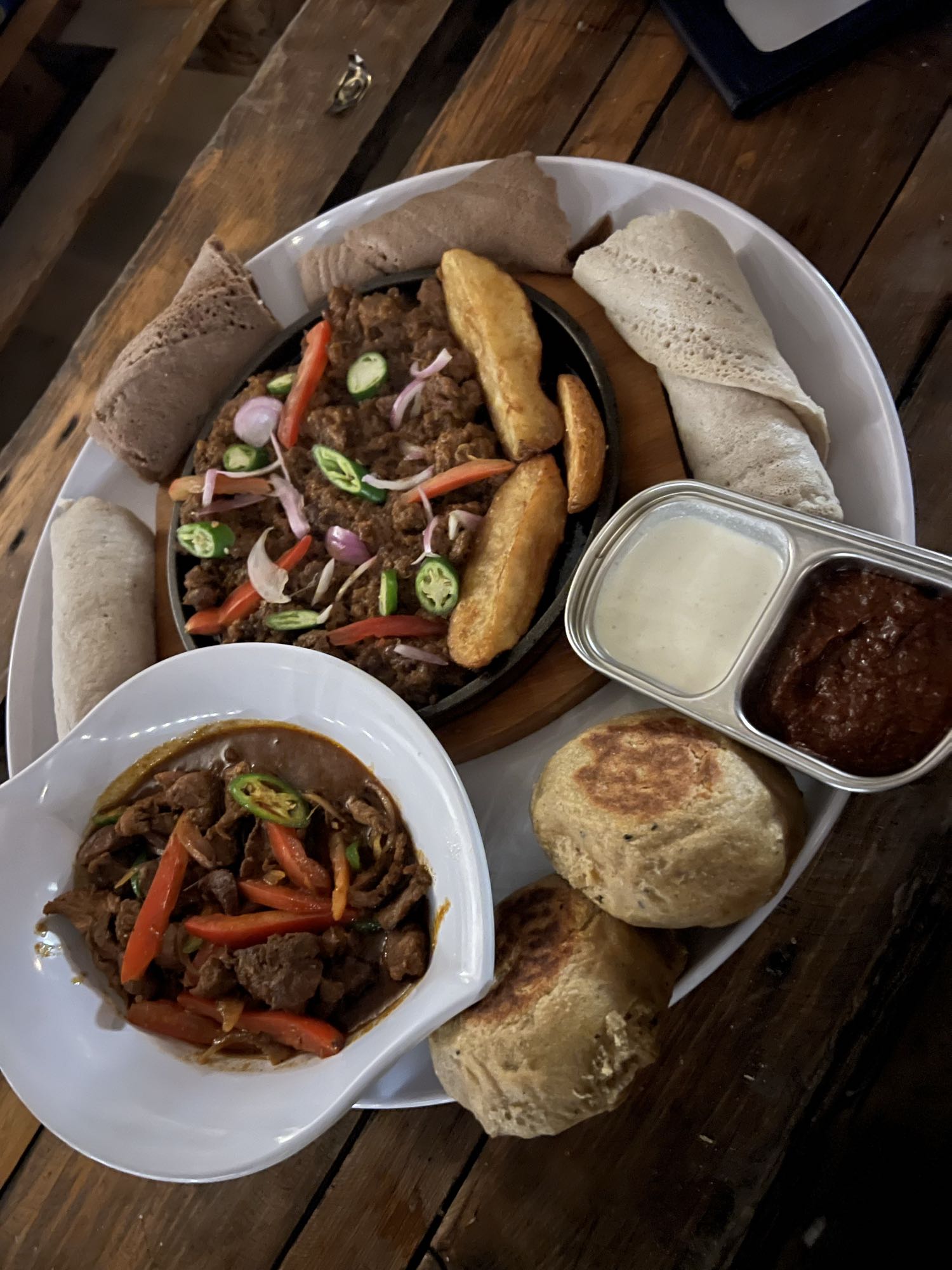 Ethiopian beef platter