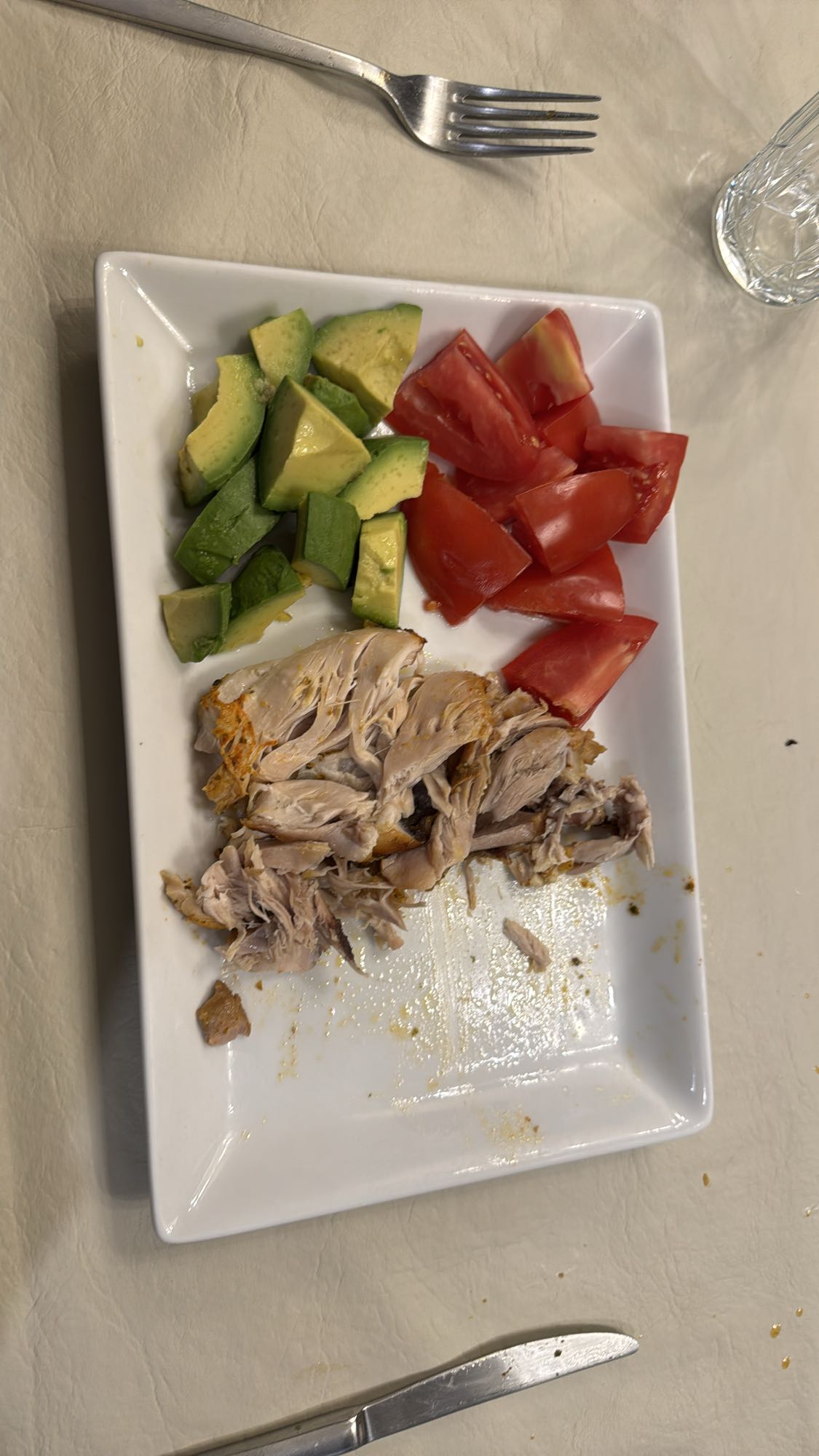 Pollo con aguacate y tomate