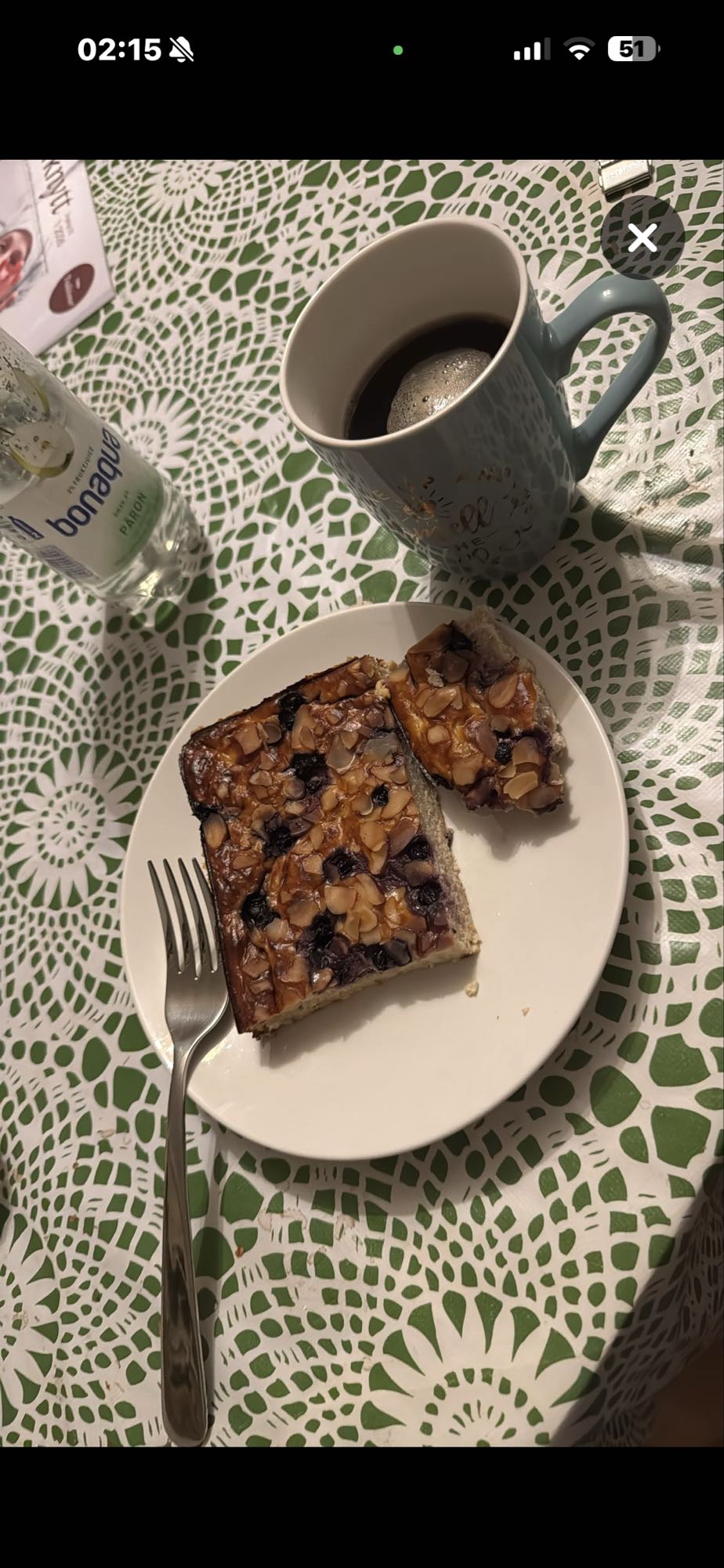 Mandelbär kaka med kaffe
