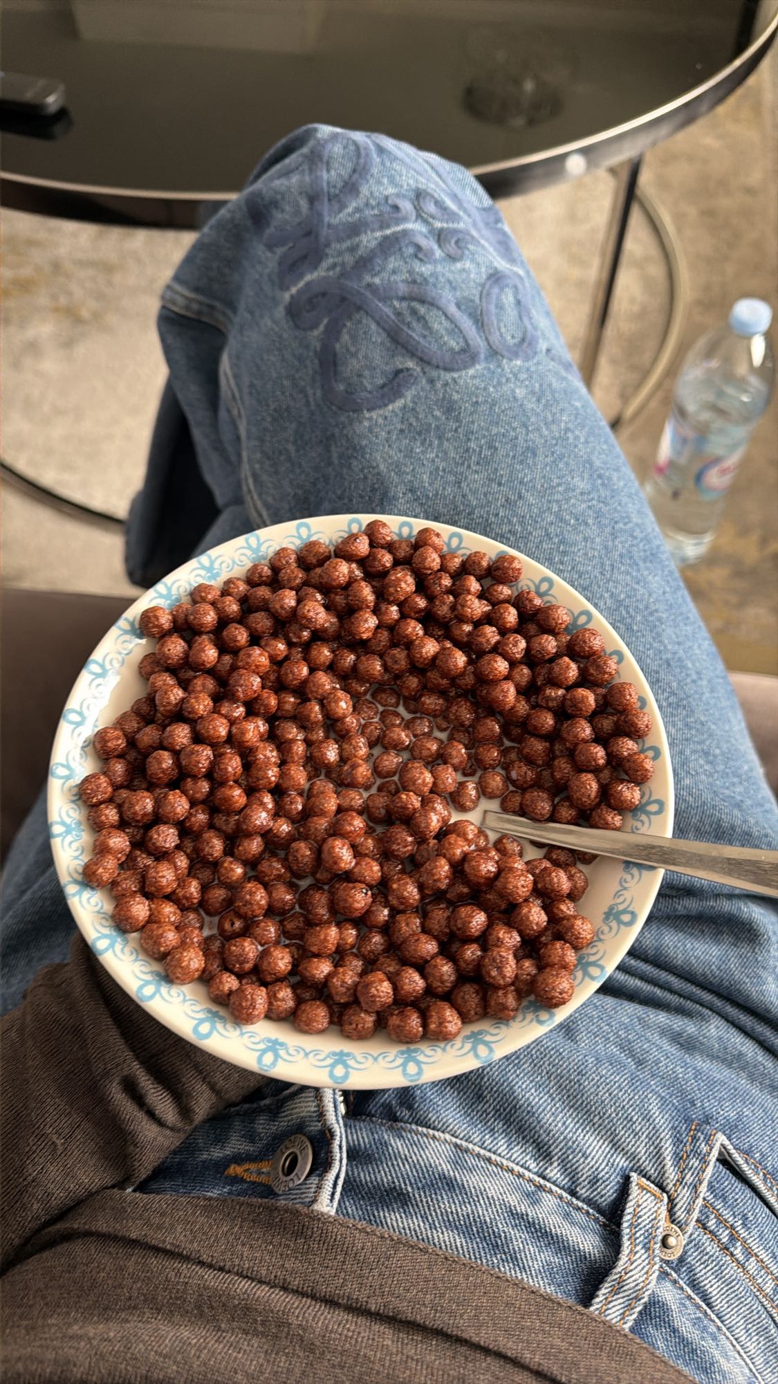 chocolate cereal with milk