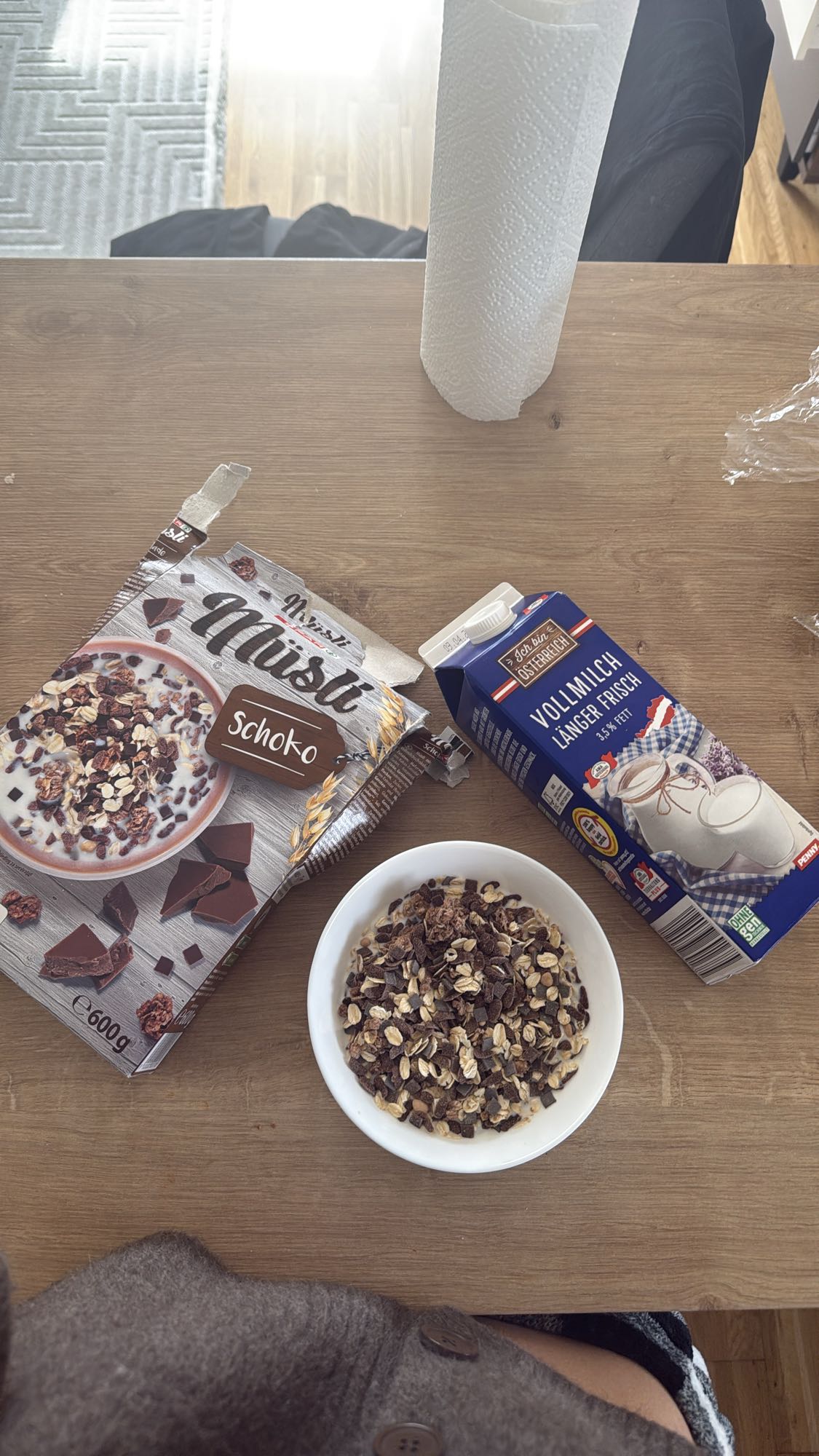 Schoko Müsli mit Milch
