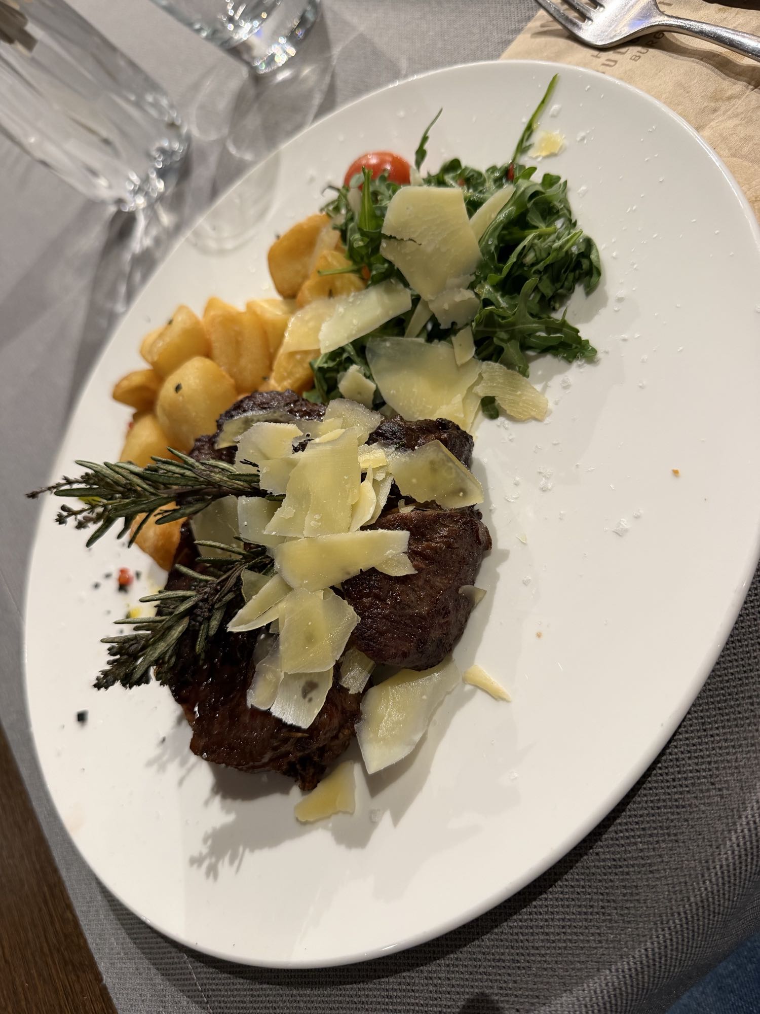 Steak mit Kartoffeln & Rucola