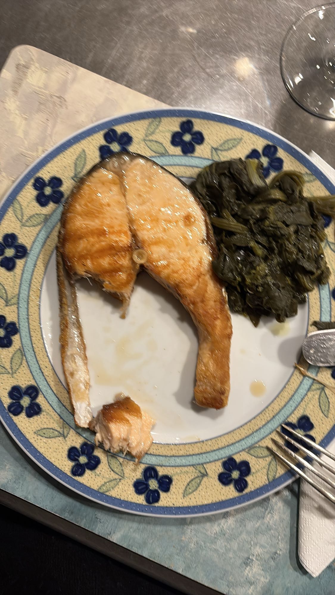 Salmon with greens