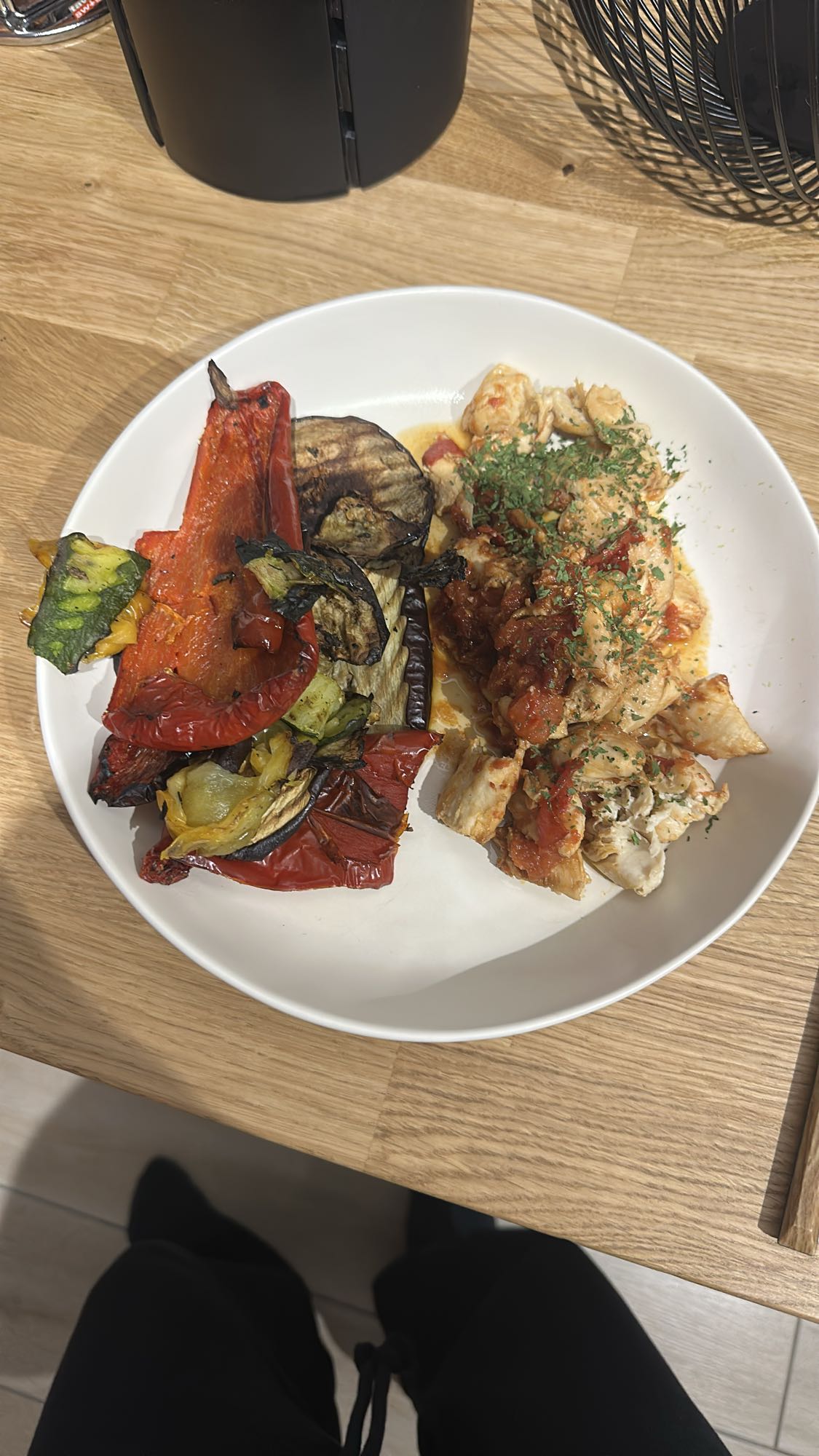 Poulet aux légumes grillés