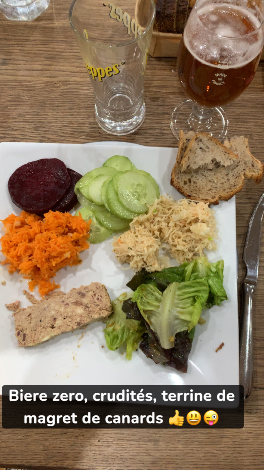 Crudités et terrine canard