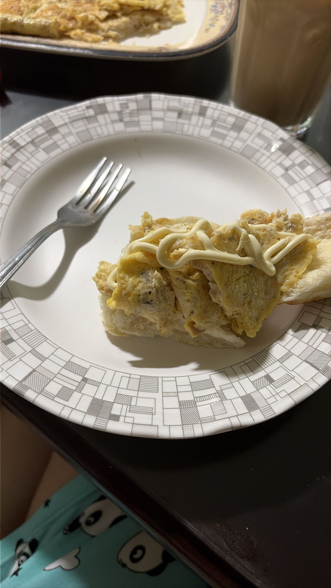 Egg mayo bread slice