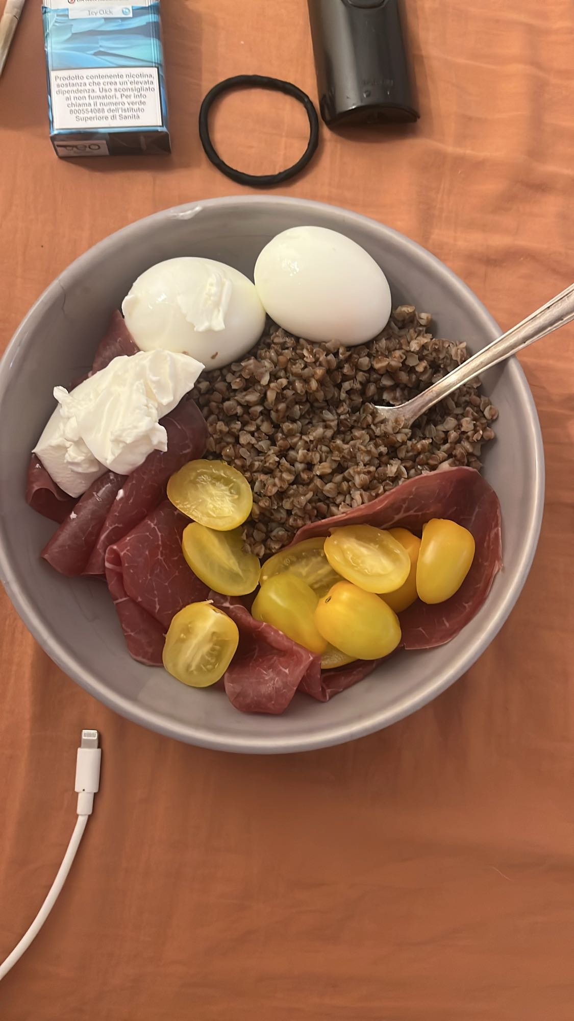 гречка з яйцем та м'ясом