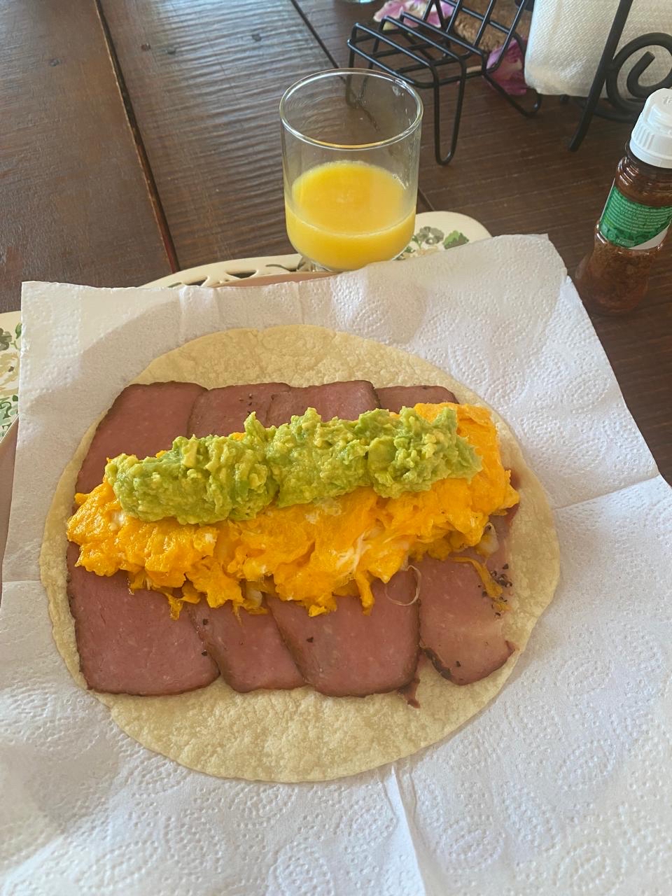 Burrito desayuno jamón