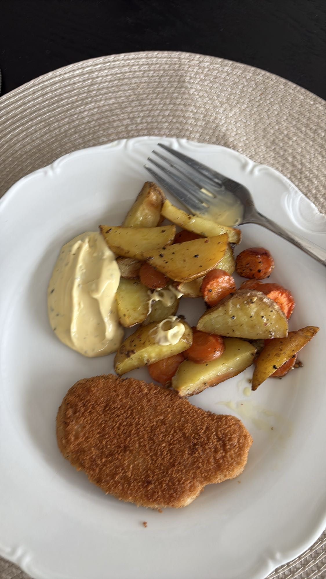 Panerad schnitzel med potatis