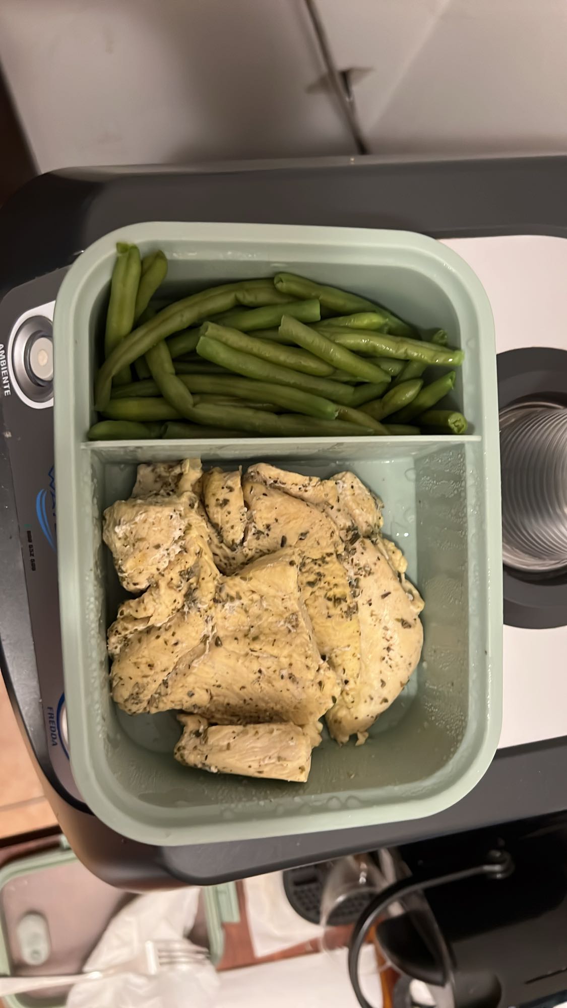 Pollo y judías verdes