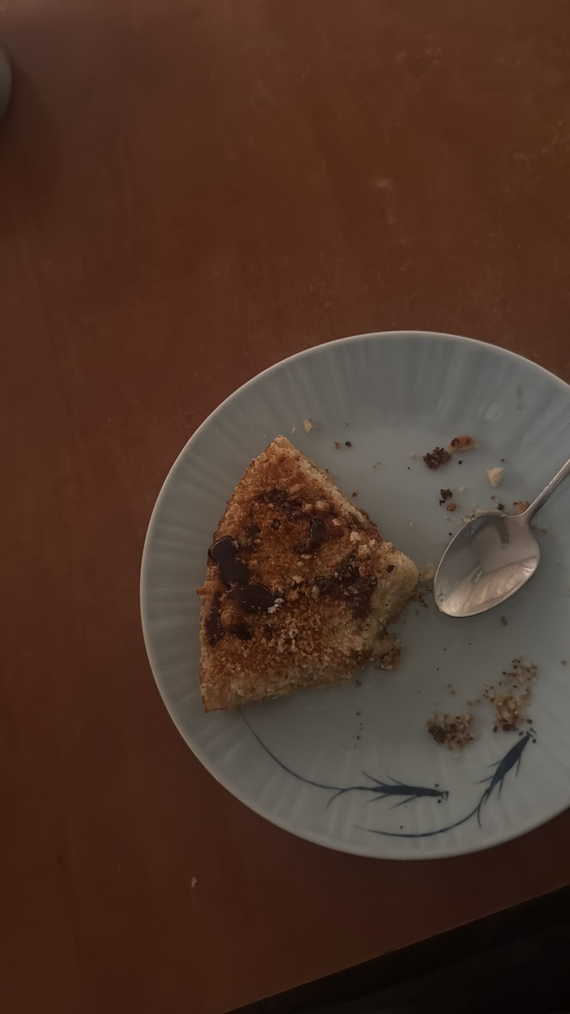 Chocolate crumb cake slice