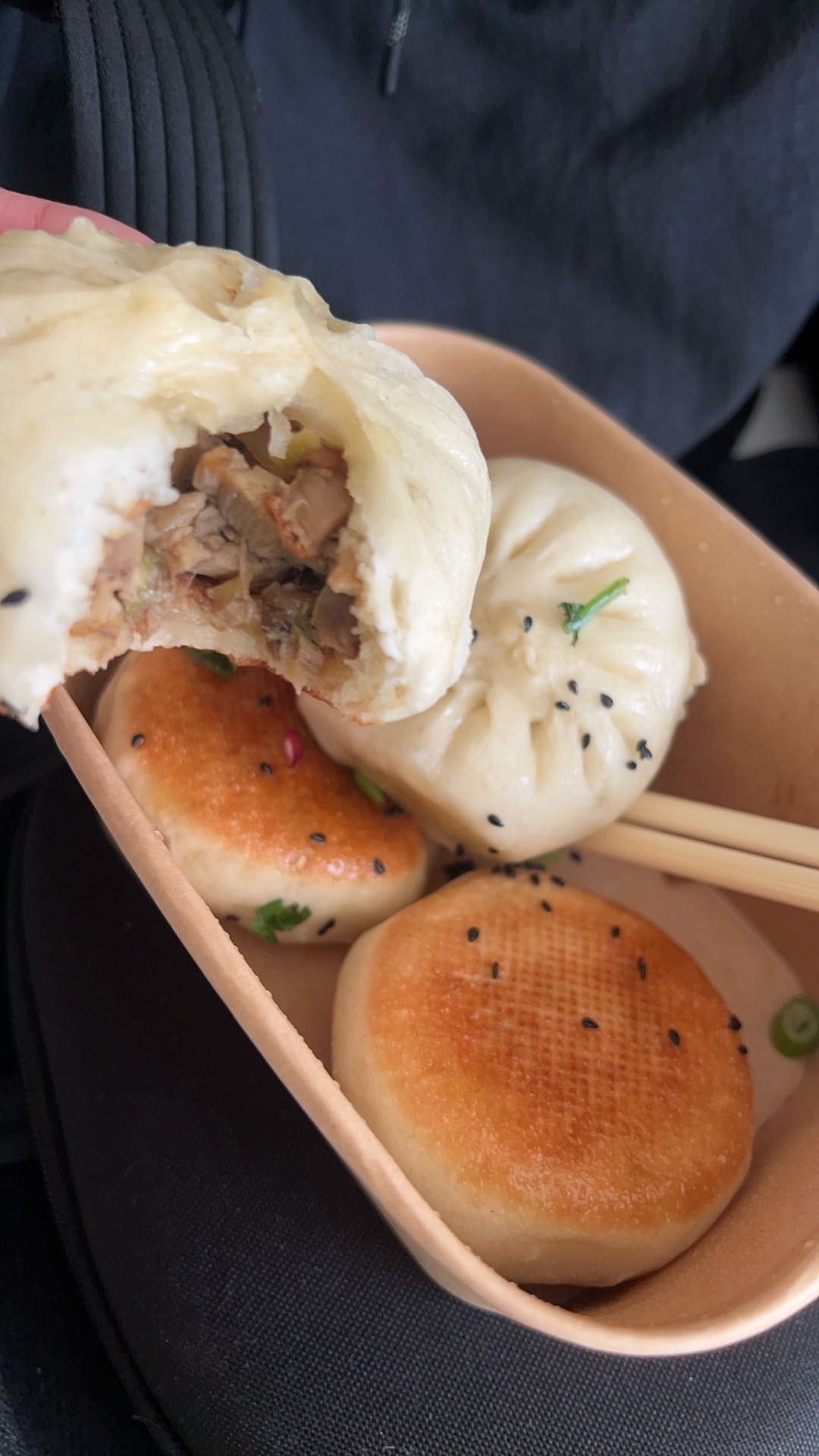 Pan-fried stuffed buns