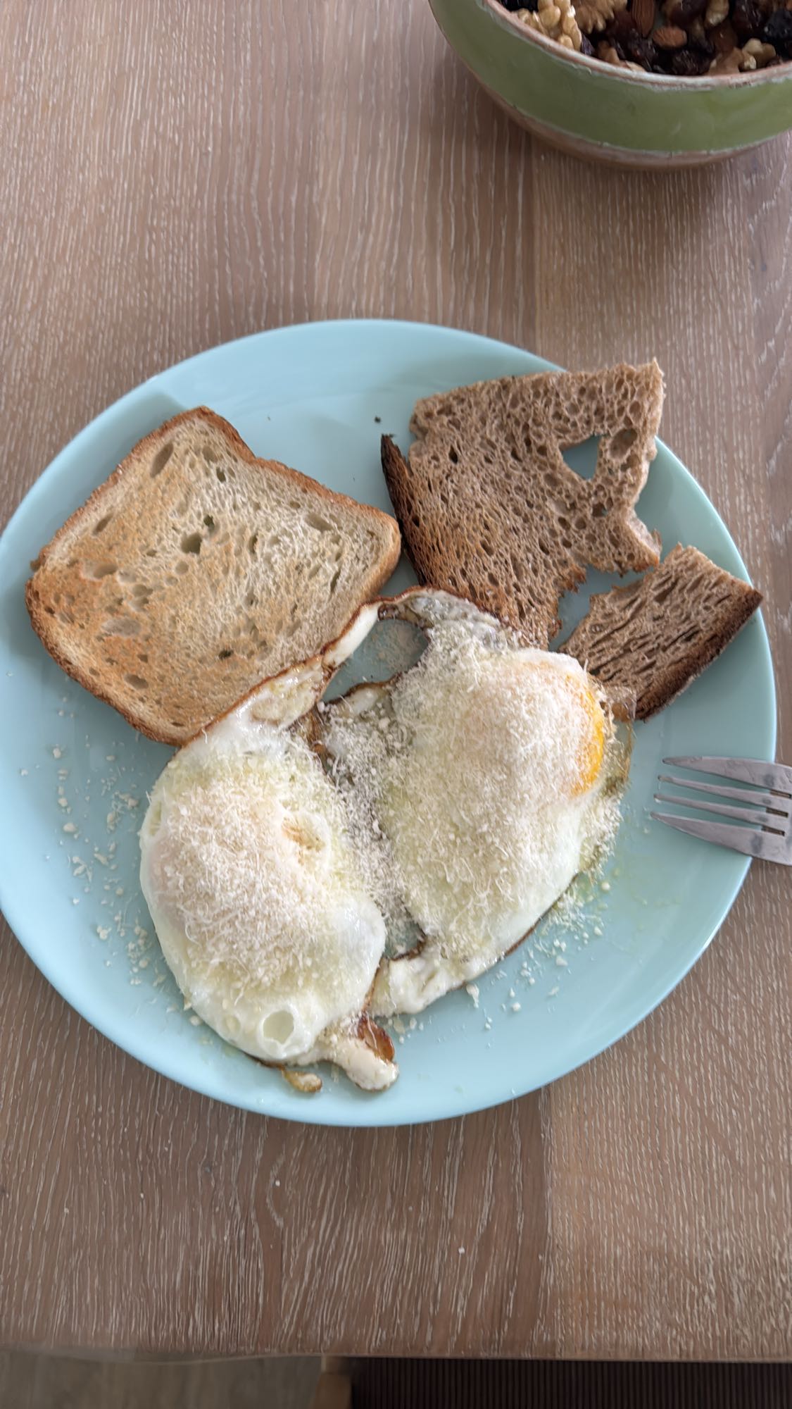 Eggs with Toast and Cheese
