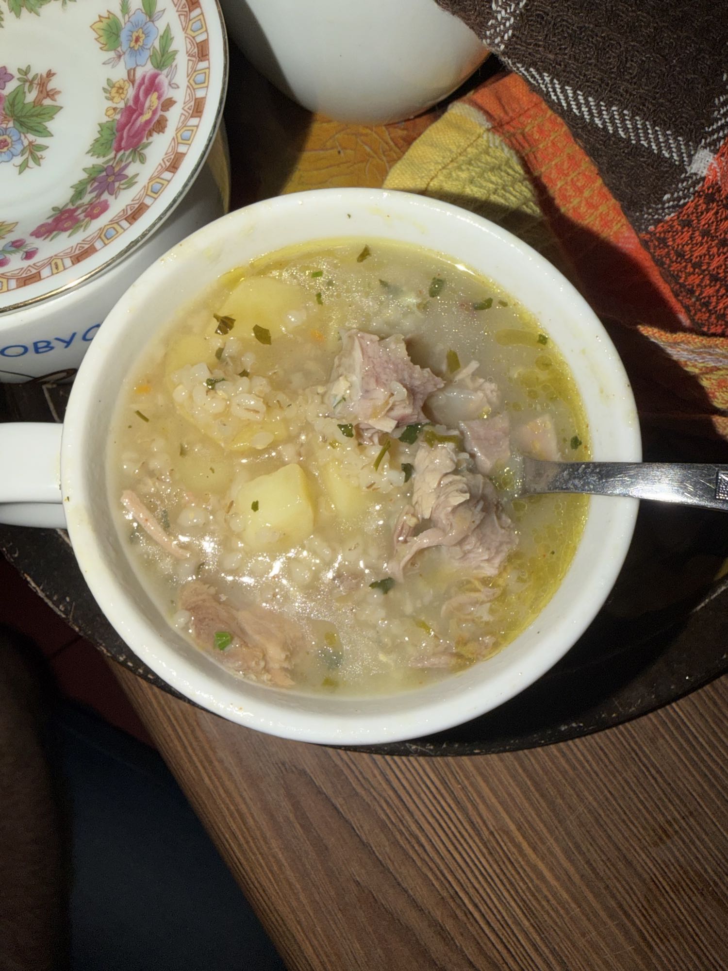 zupa z ryżem i mięsem