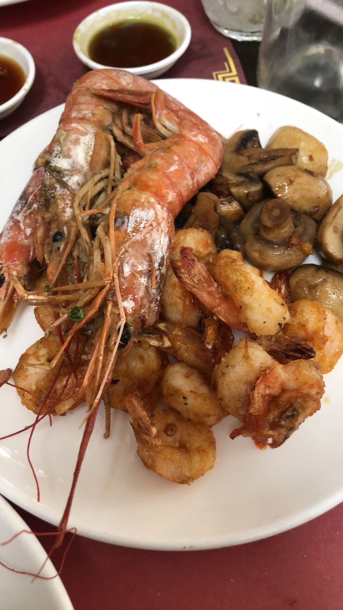 Crevettes et champignons