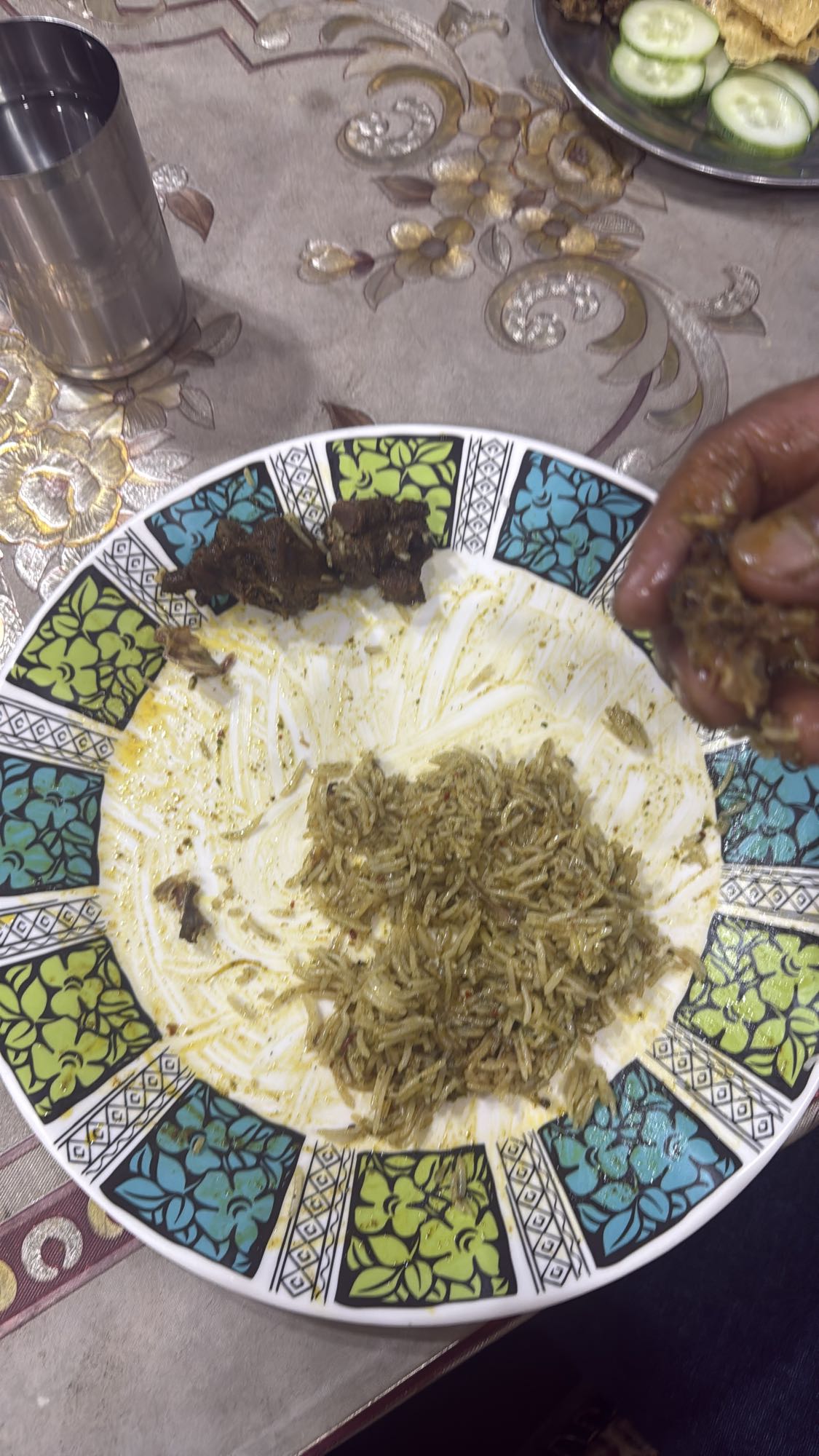 Rice with mutton curry
