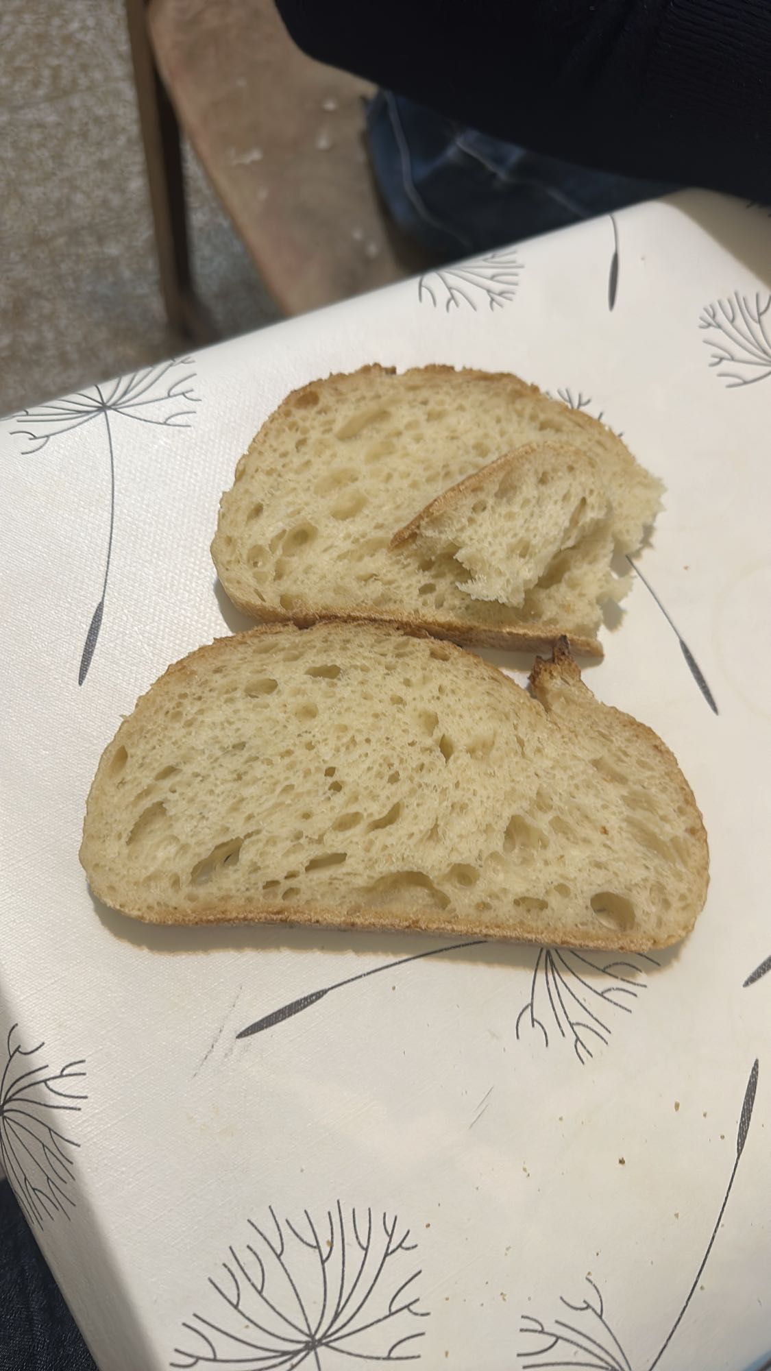 Plain white bread slices
