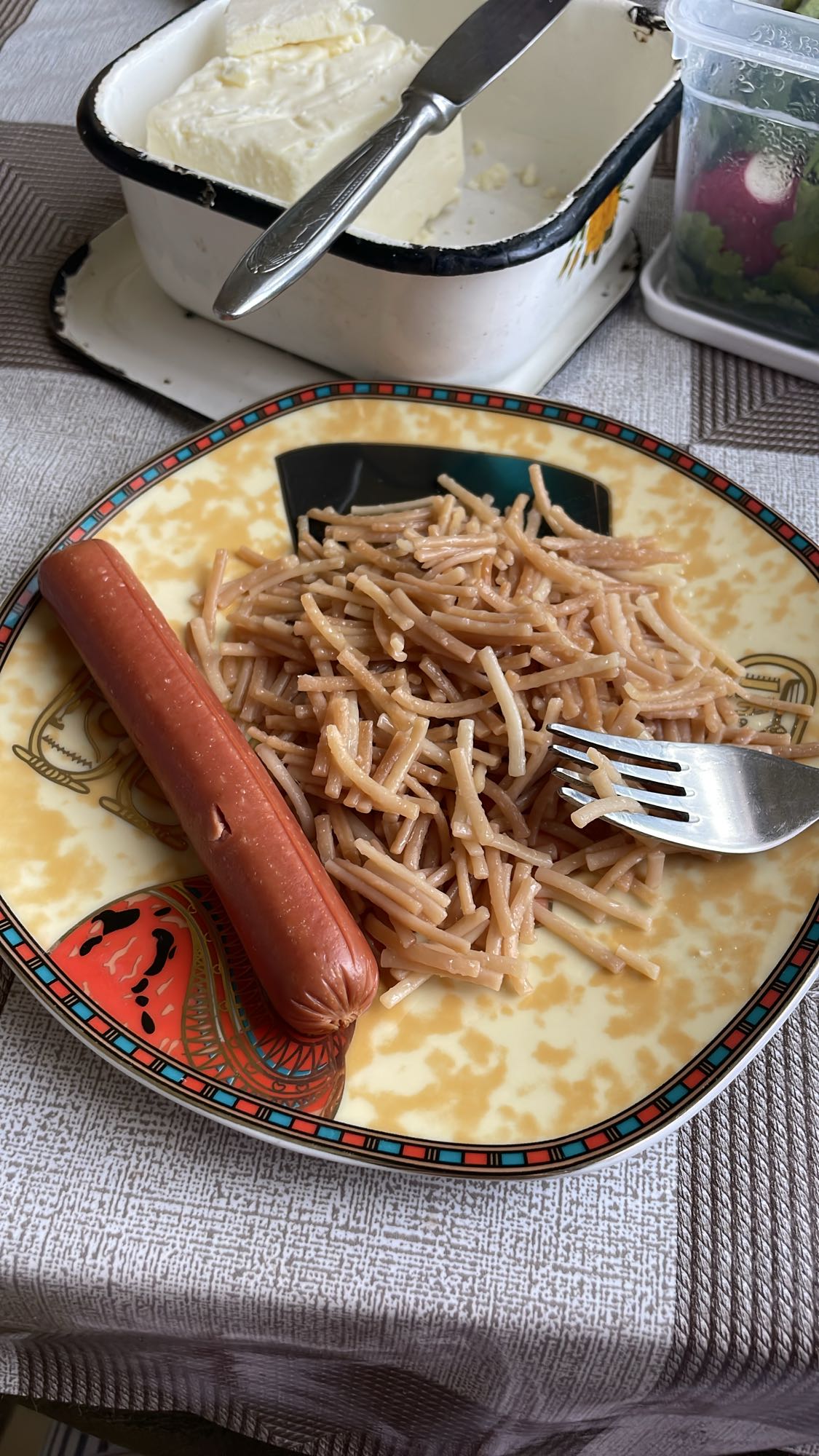 макароны с сосиской