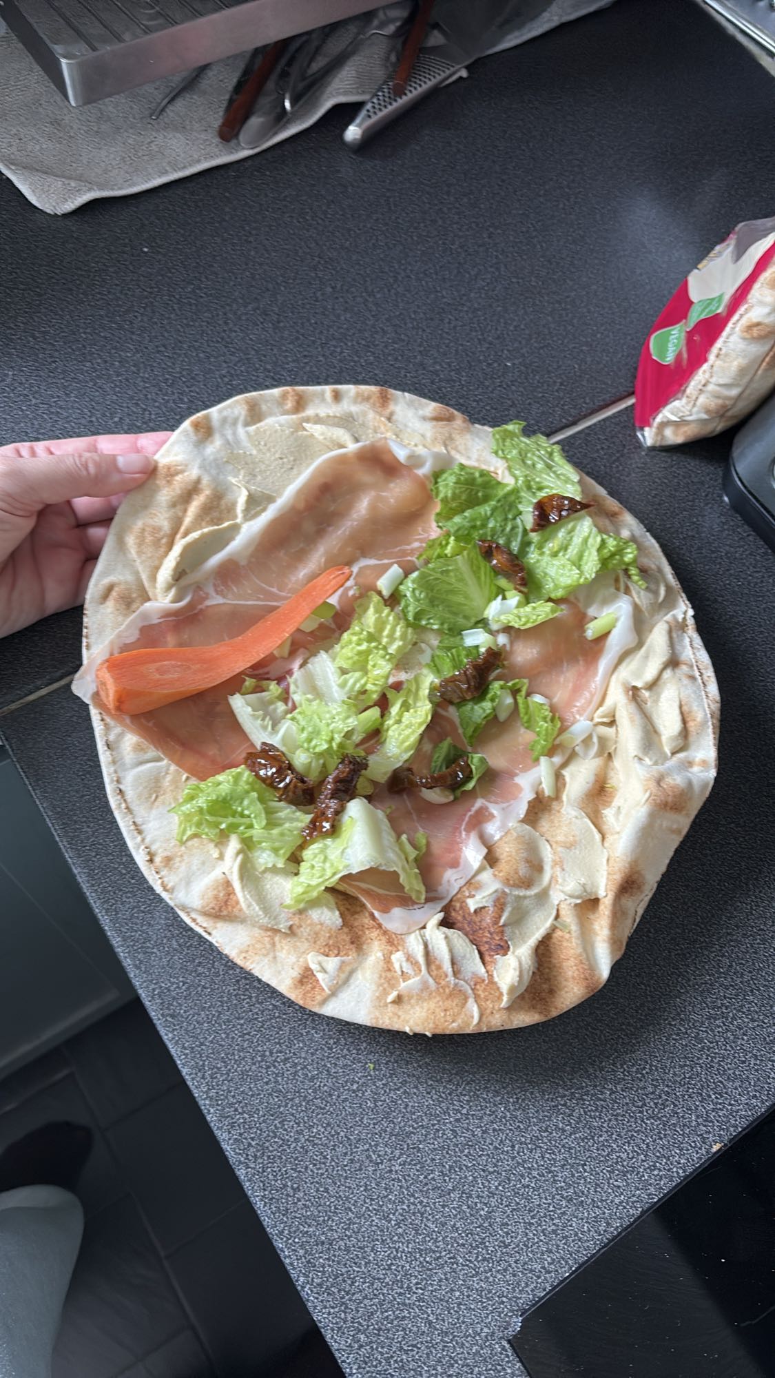 Flatbröd med skinka