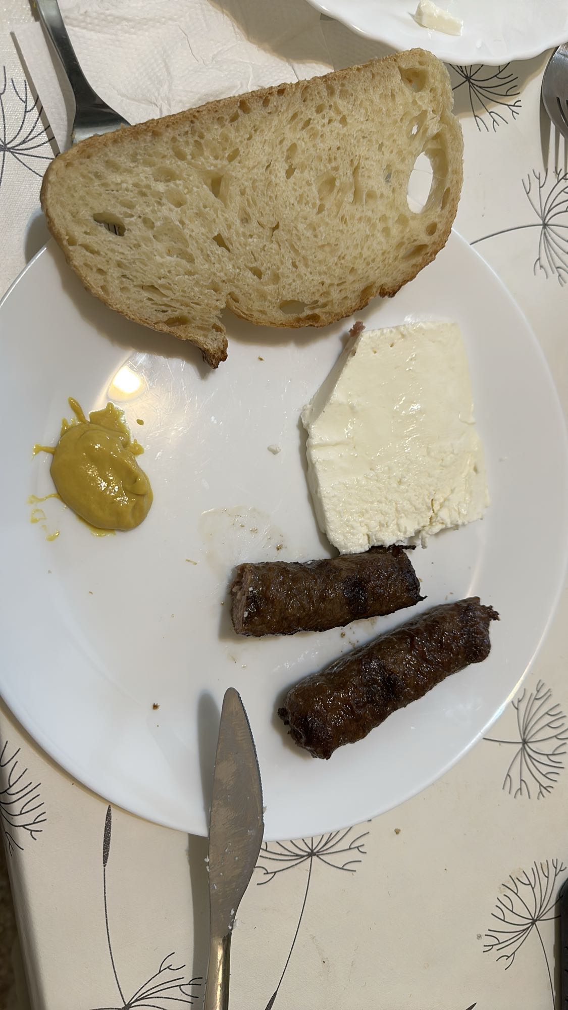 Bread Cheese Sausage Plate