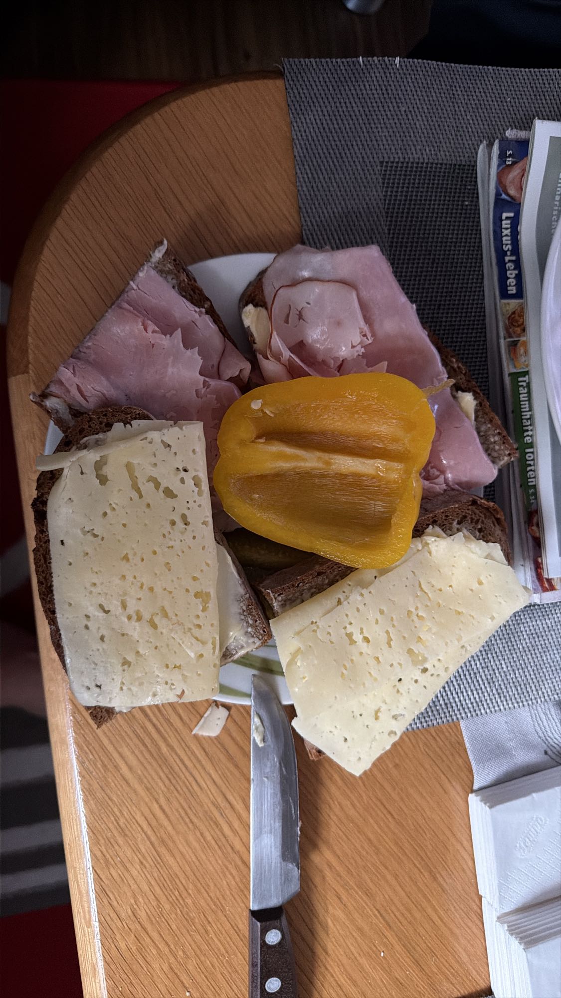 Brote mit Schinken Käse