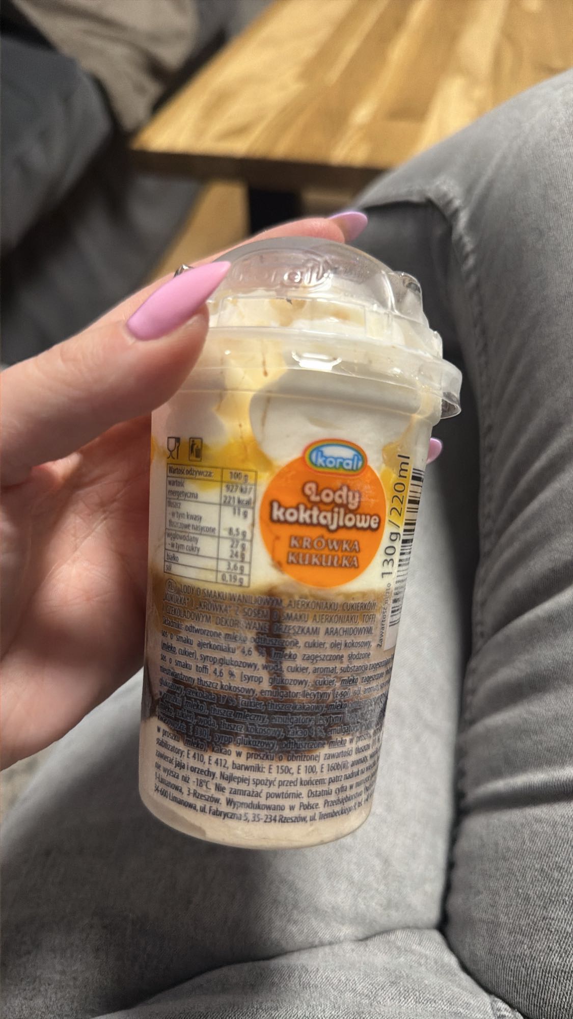 Lody koktajlowe krówka