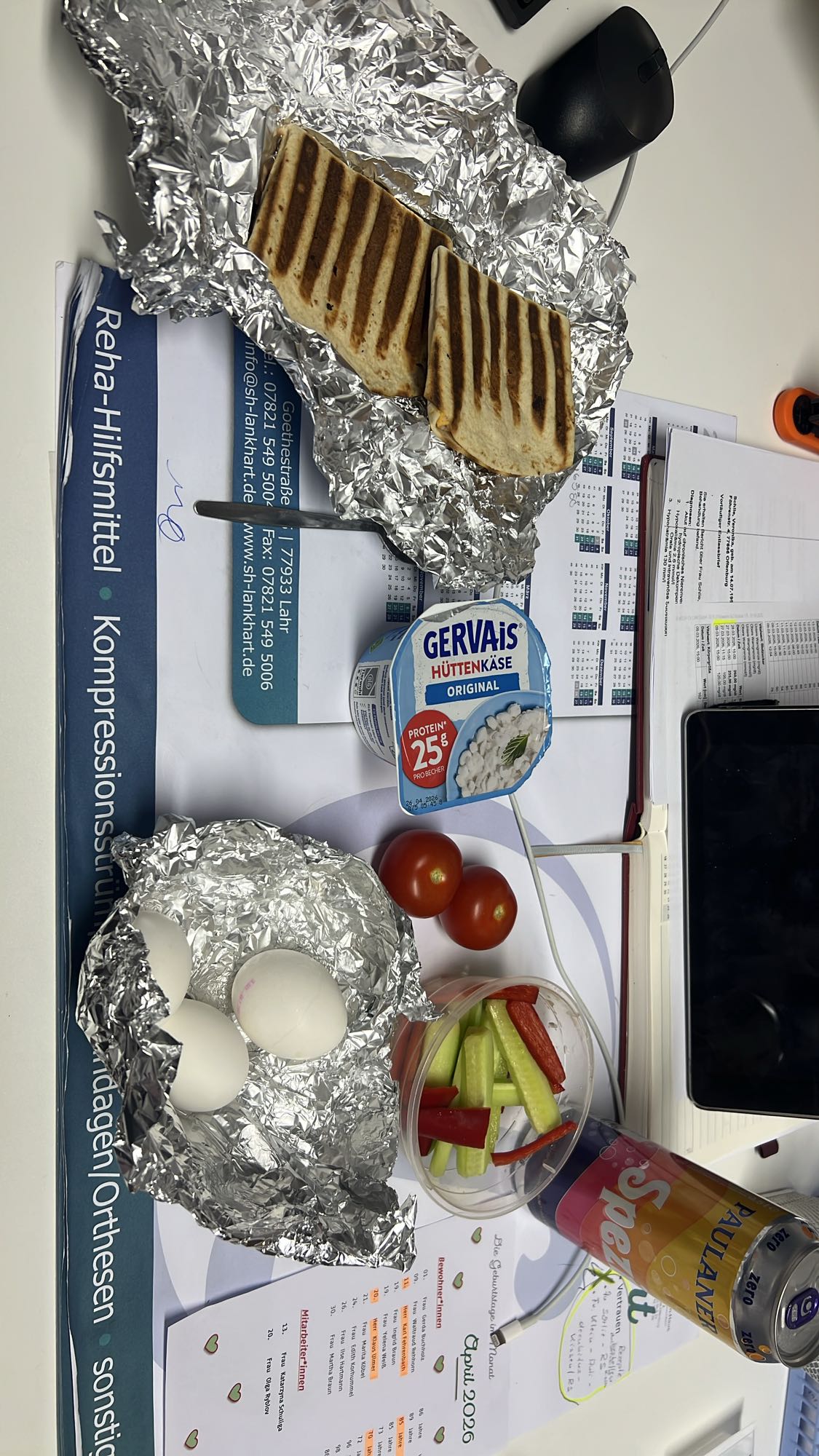 Panini mit Ei und Gemüse