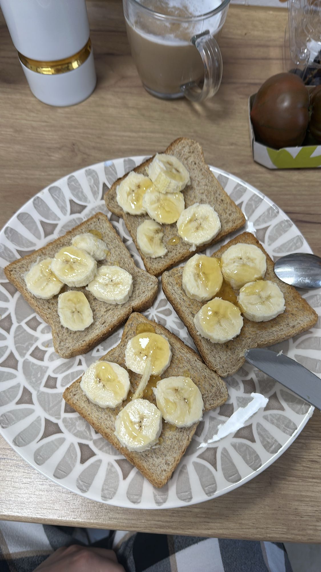 tostadas con plátano