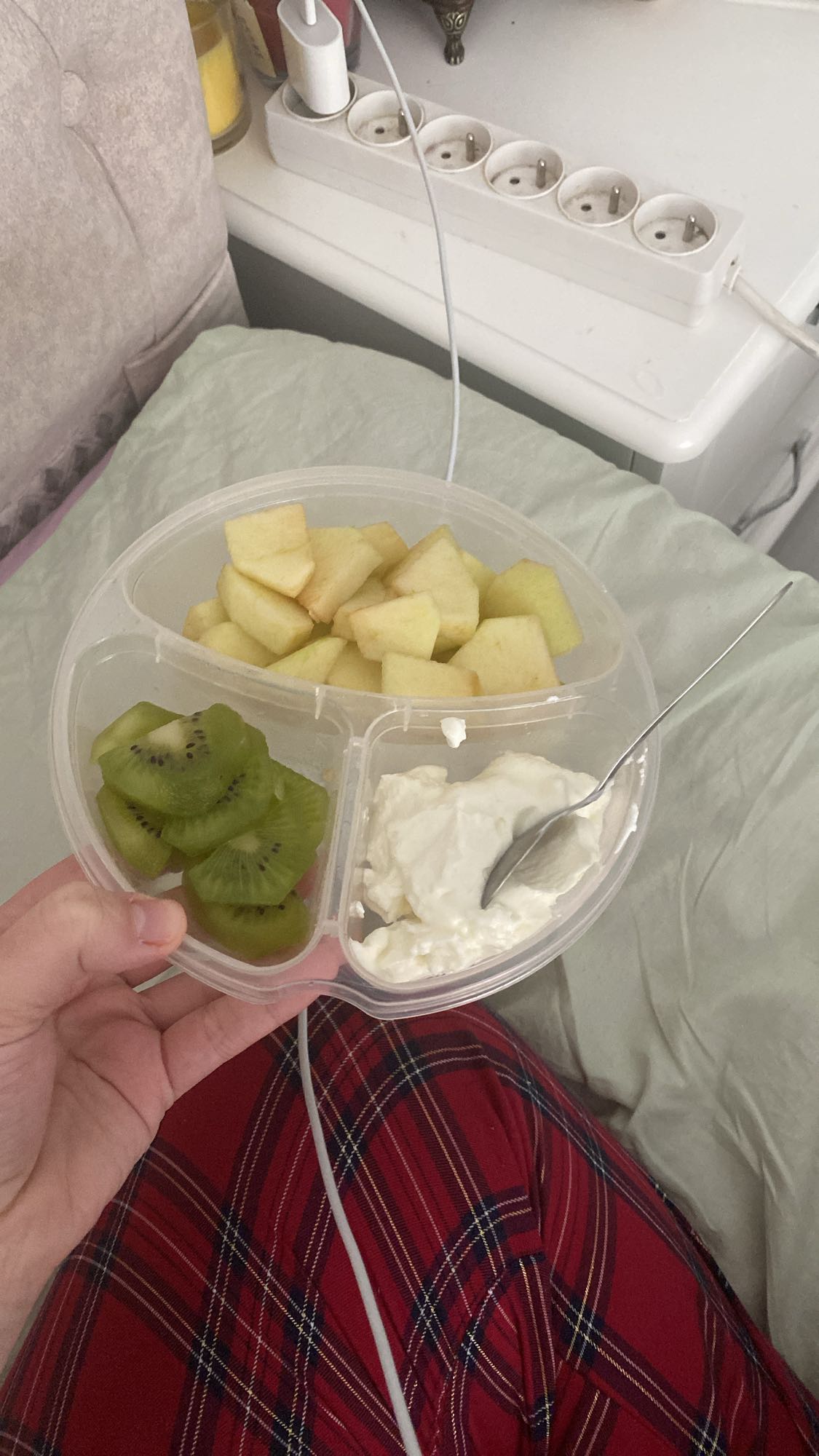 Meyveli yoğurt tabağı