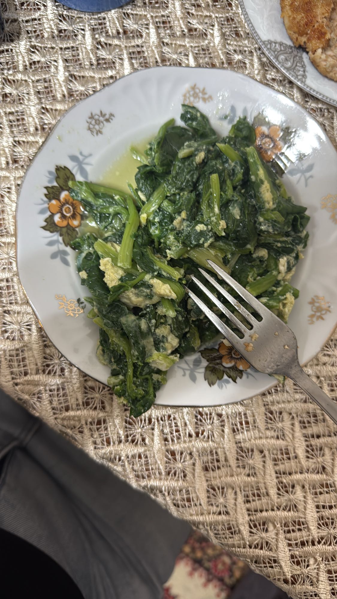 Sauteed Spinach Egg
