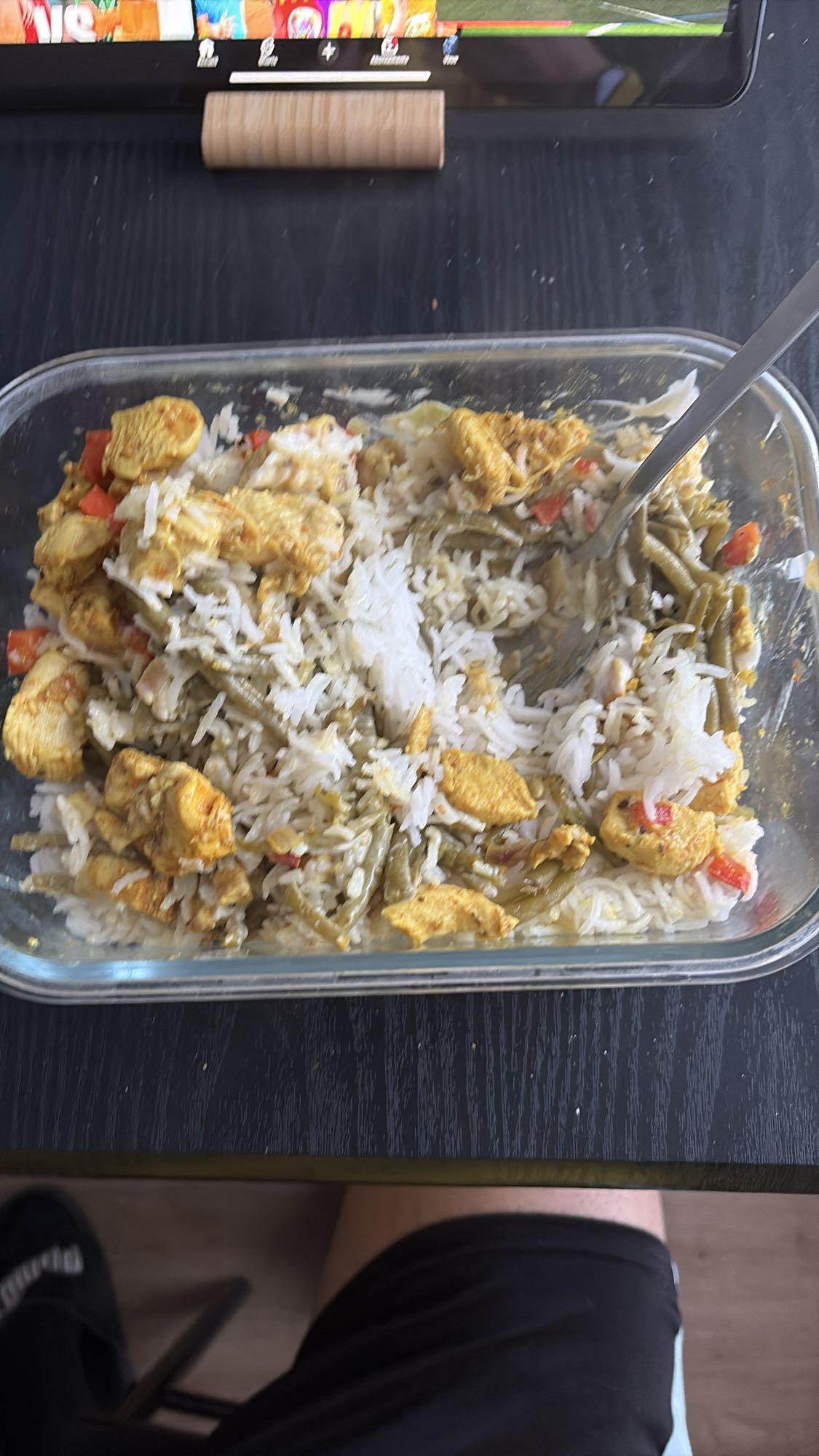Riz poulet haricots